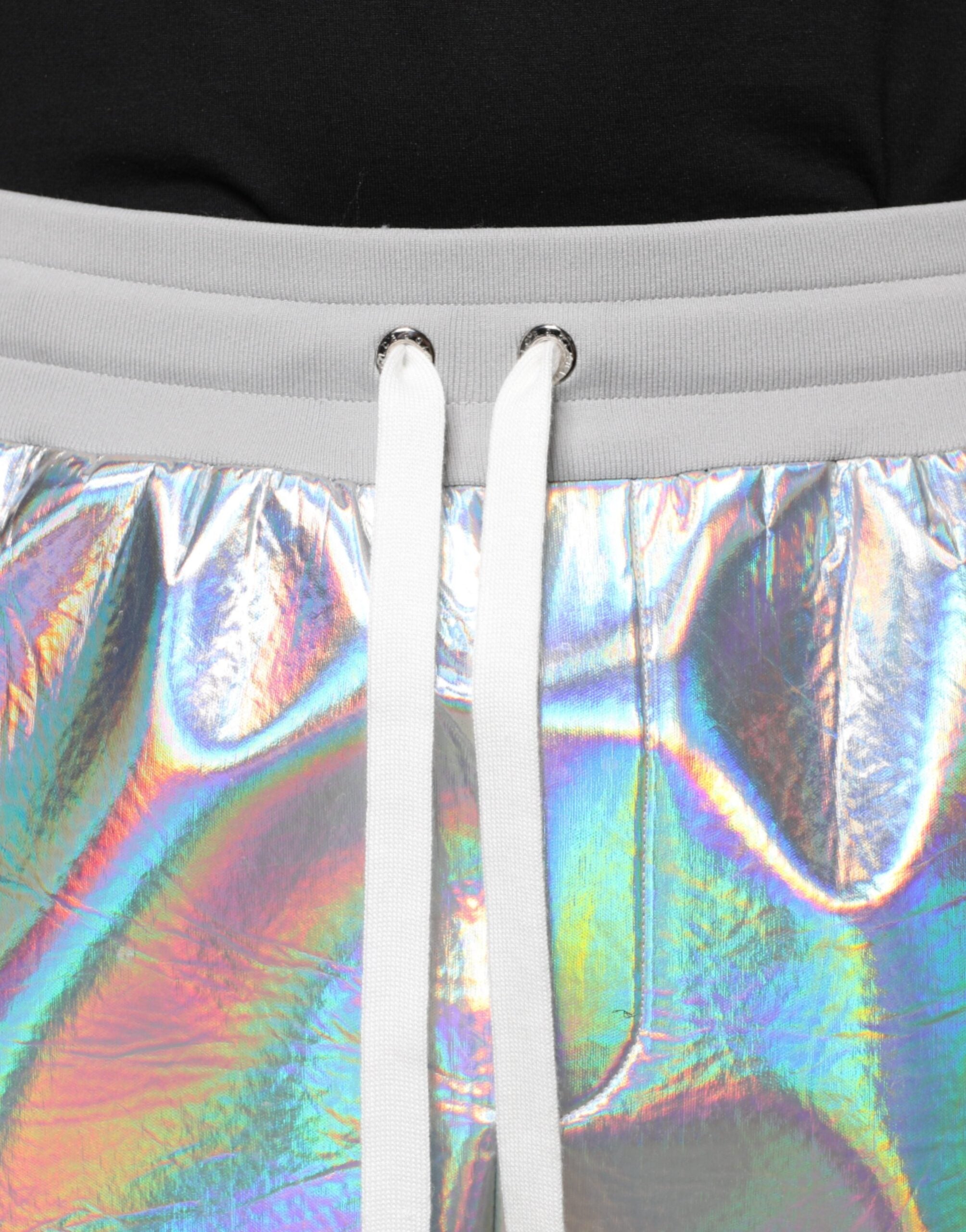 Dolce & Gabbana silver iridescent men's jogger sweatpants trousers-5