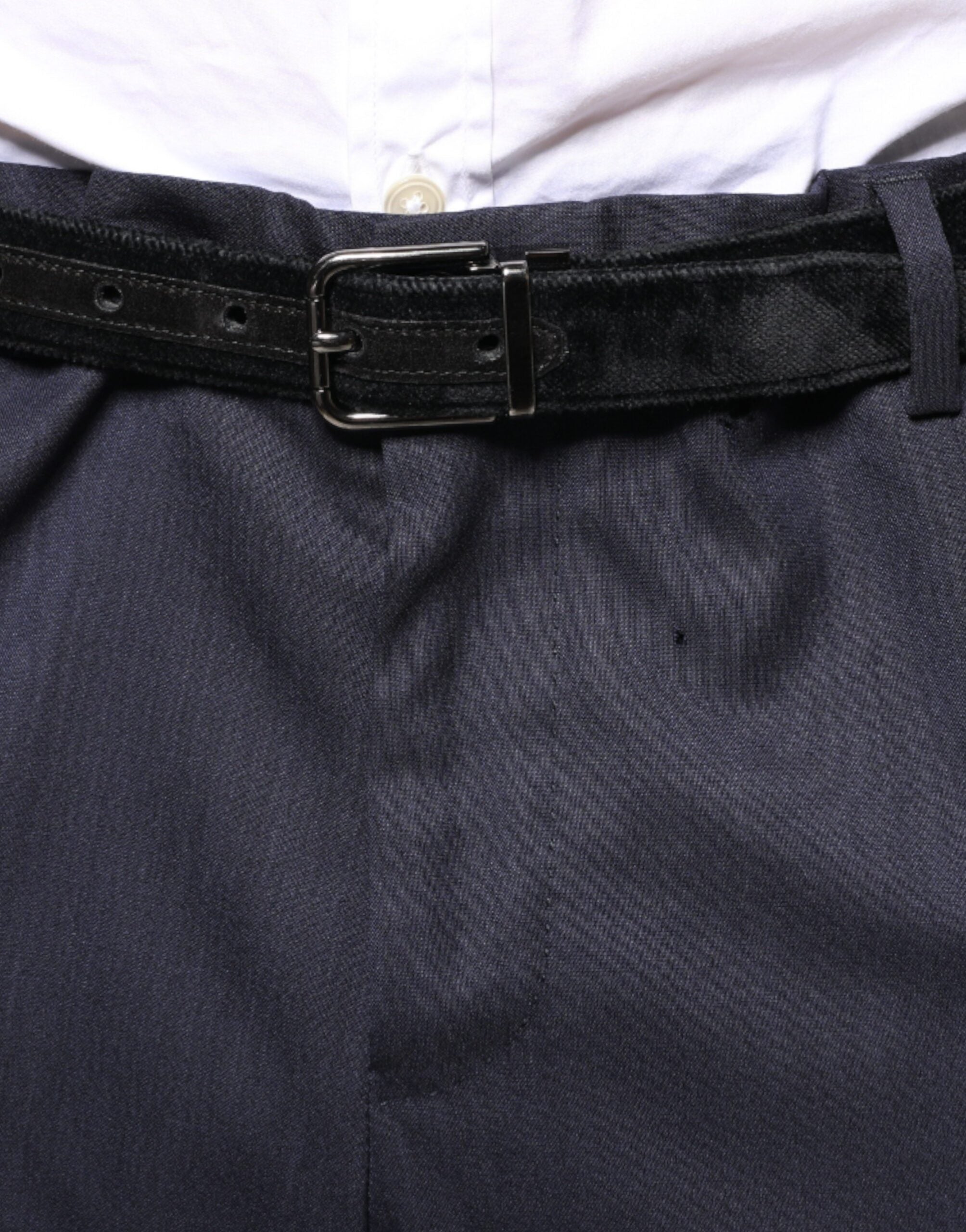 Dolce & Gabbana Blue Wool Skinny Formal Dress Pants-5