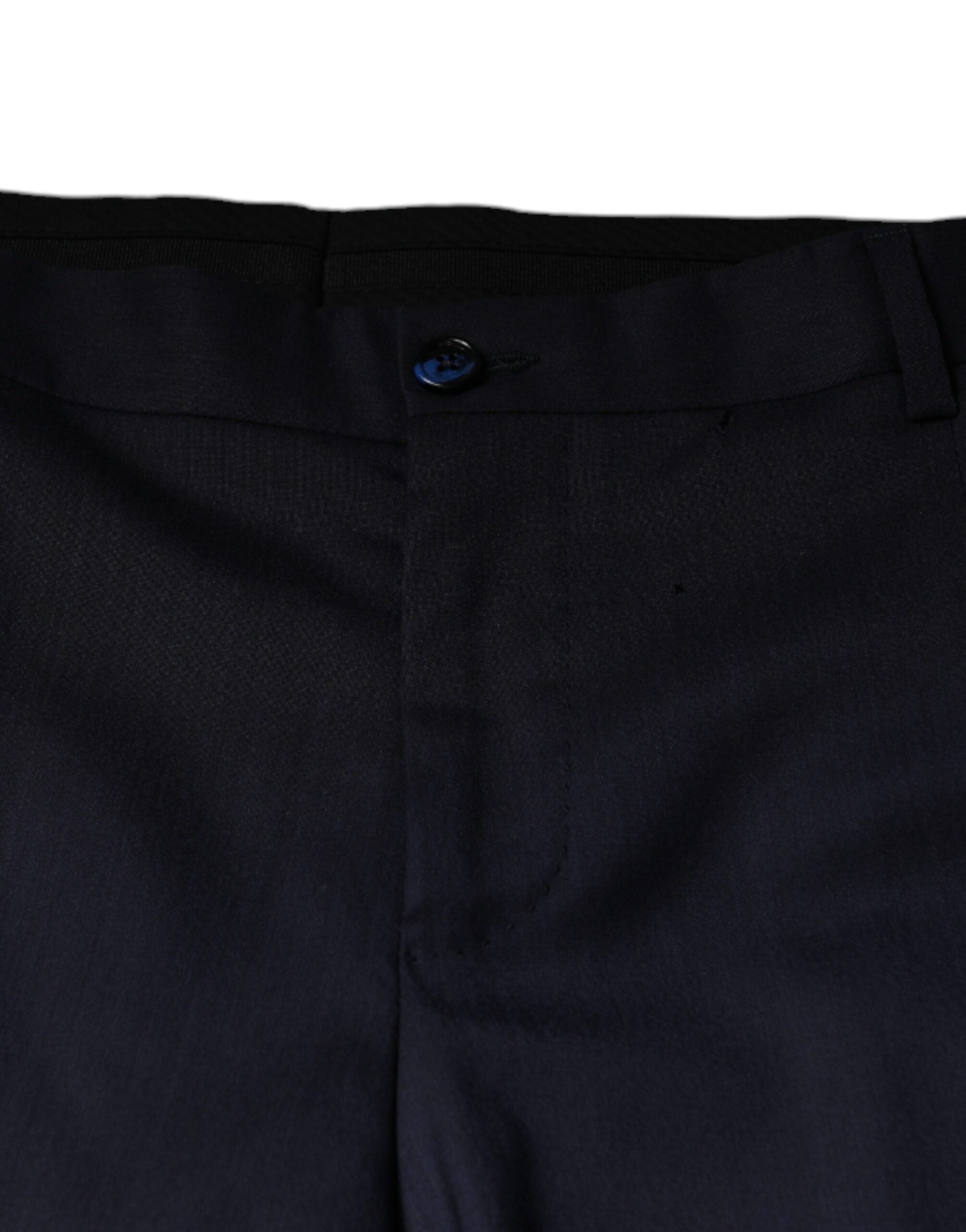Dolce & Gabbana Blue Wool Skinny Formal Dress Pants-6