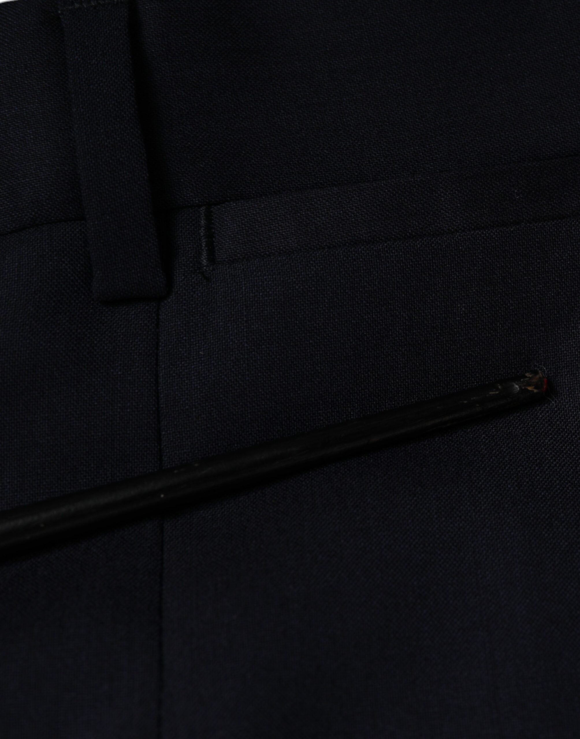 Dolce & Gabbana Blue Wool Skinny Formal Dress Pants-7