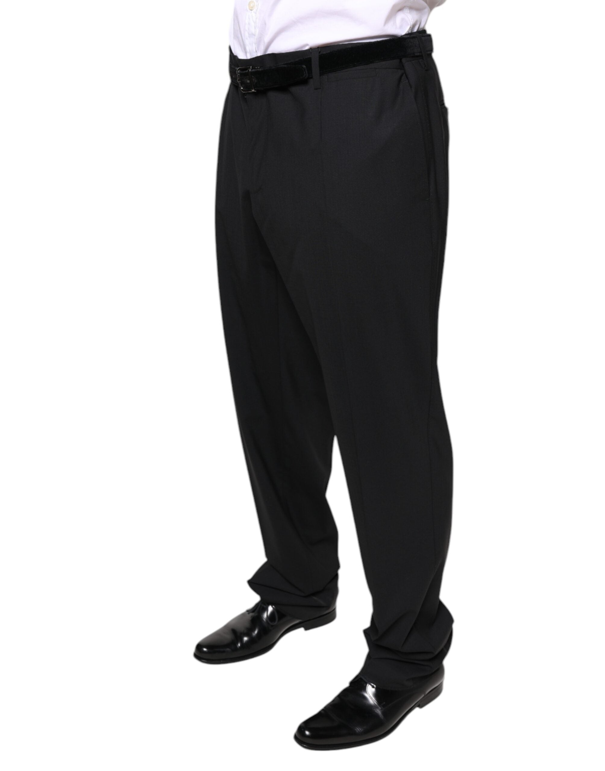 Dolce & Gabbana Black Wool Men's Formal Dress Trousers-3