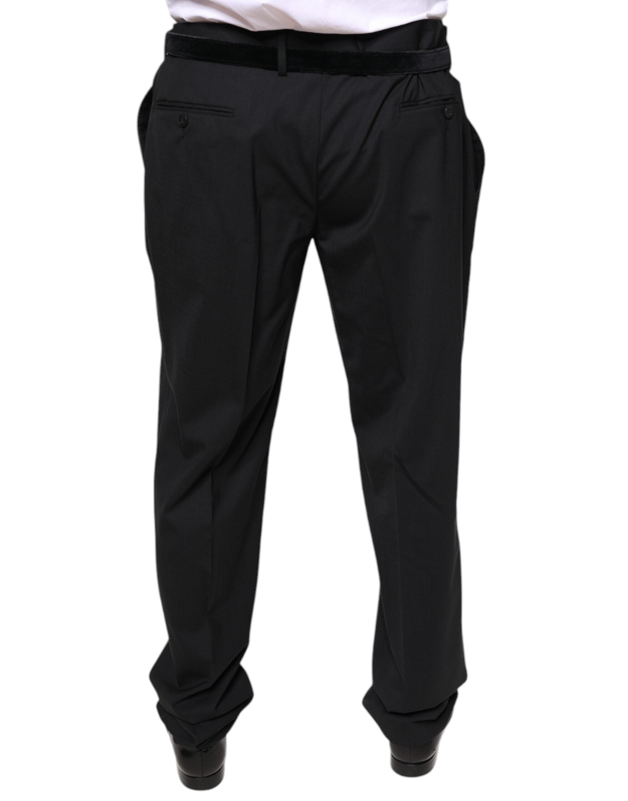 Dolce & Gabbana Black Wool Men's Formal Dress Trousers-4
