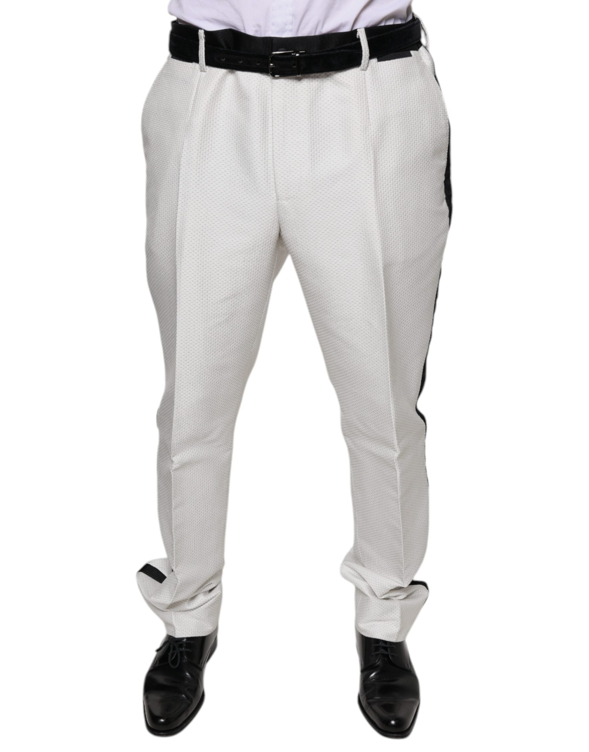 Pantalones de vestir formales de poliéster blancos de Dolce & Gabbana-2