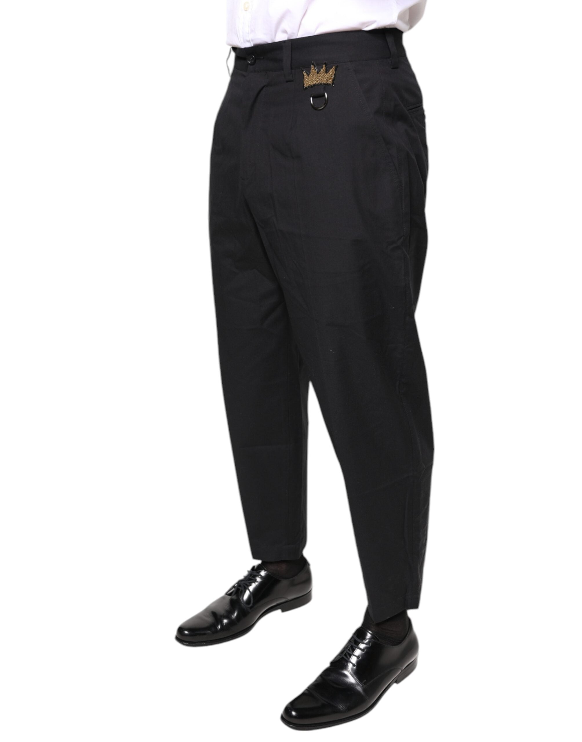 Dolce & Gabbana Black Crown Cotton Dress and Trousers-3