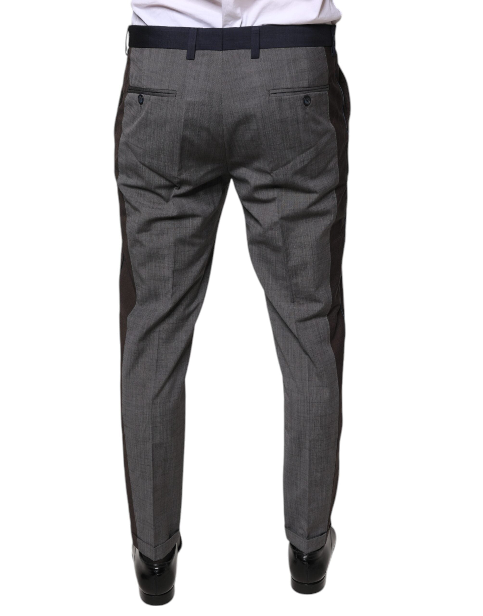 Dolce & Gabbana Schwarz Baumwolle Wolle Formal Dress Hose-4