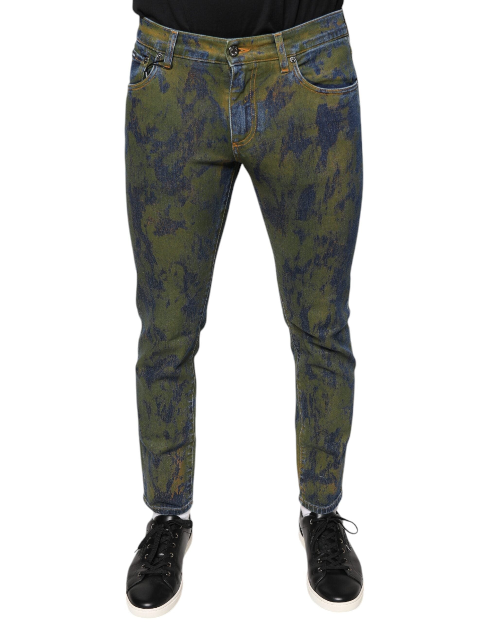 Dolce & Gabbana Blue Cotton Dye Slim Fit Men's Denim Jeans