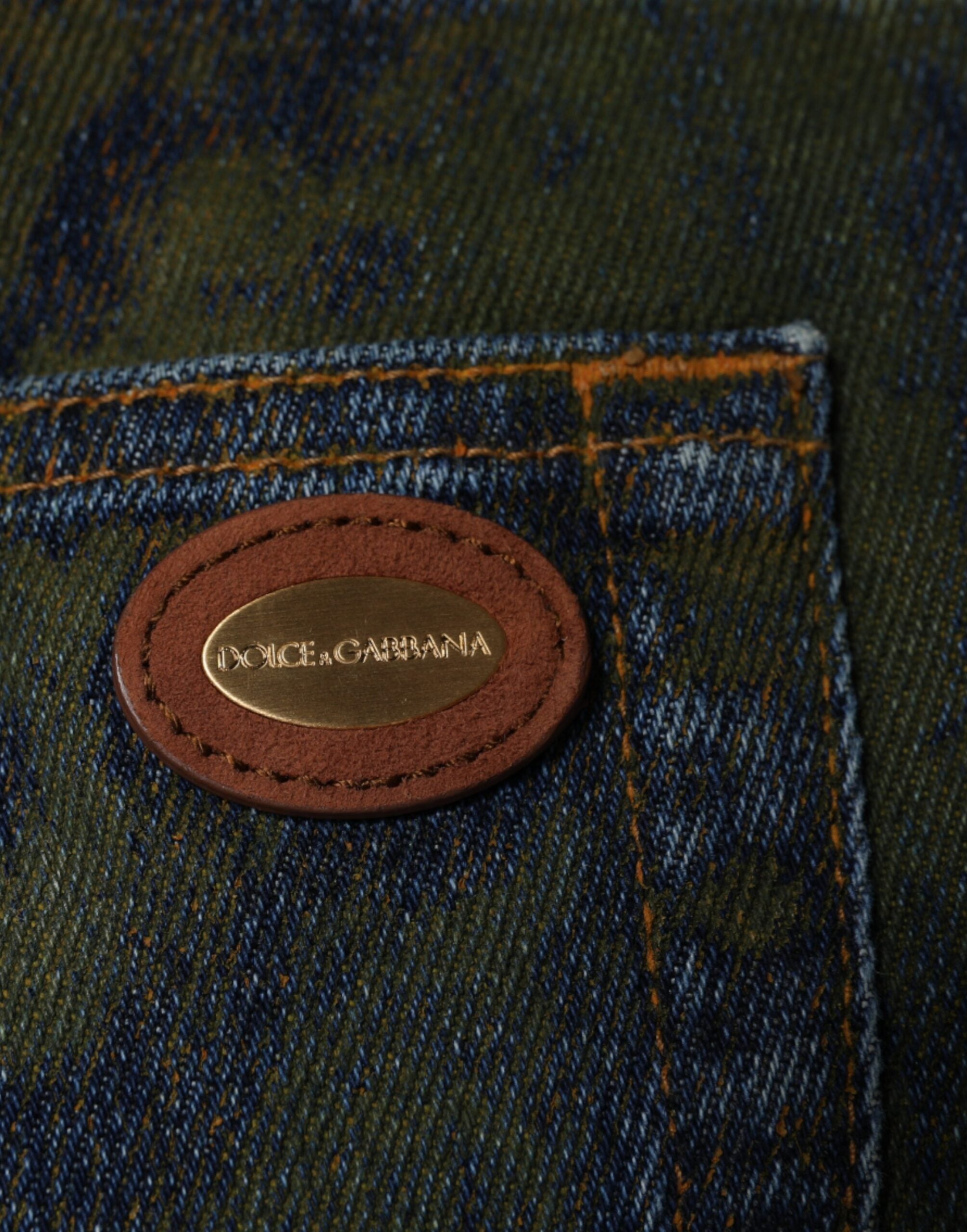 Dolce & Gabbana Blue Cotton Dye Slim Fit Men's Denim Jeans-6
