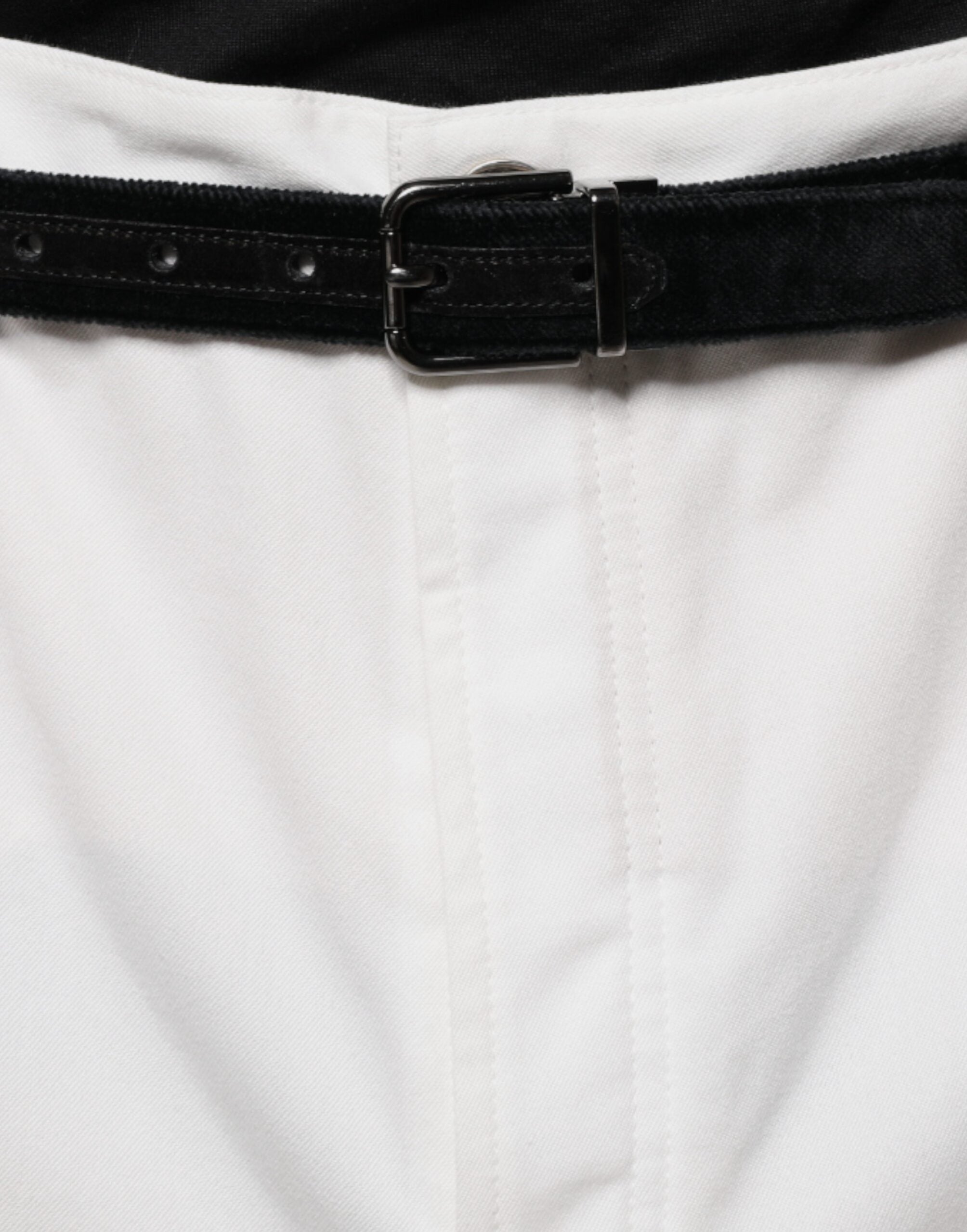 Brunello Cucinelli White Cotton Men's Dress Tapered Trousers-5