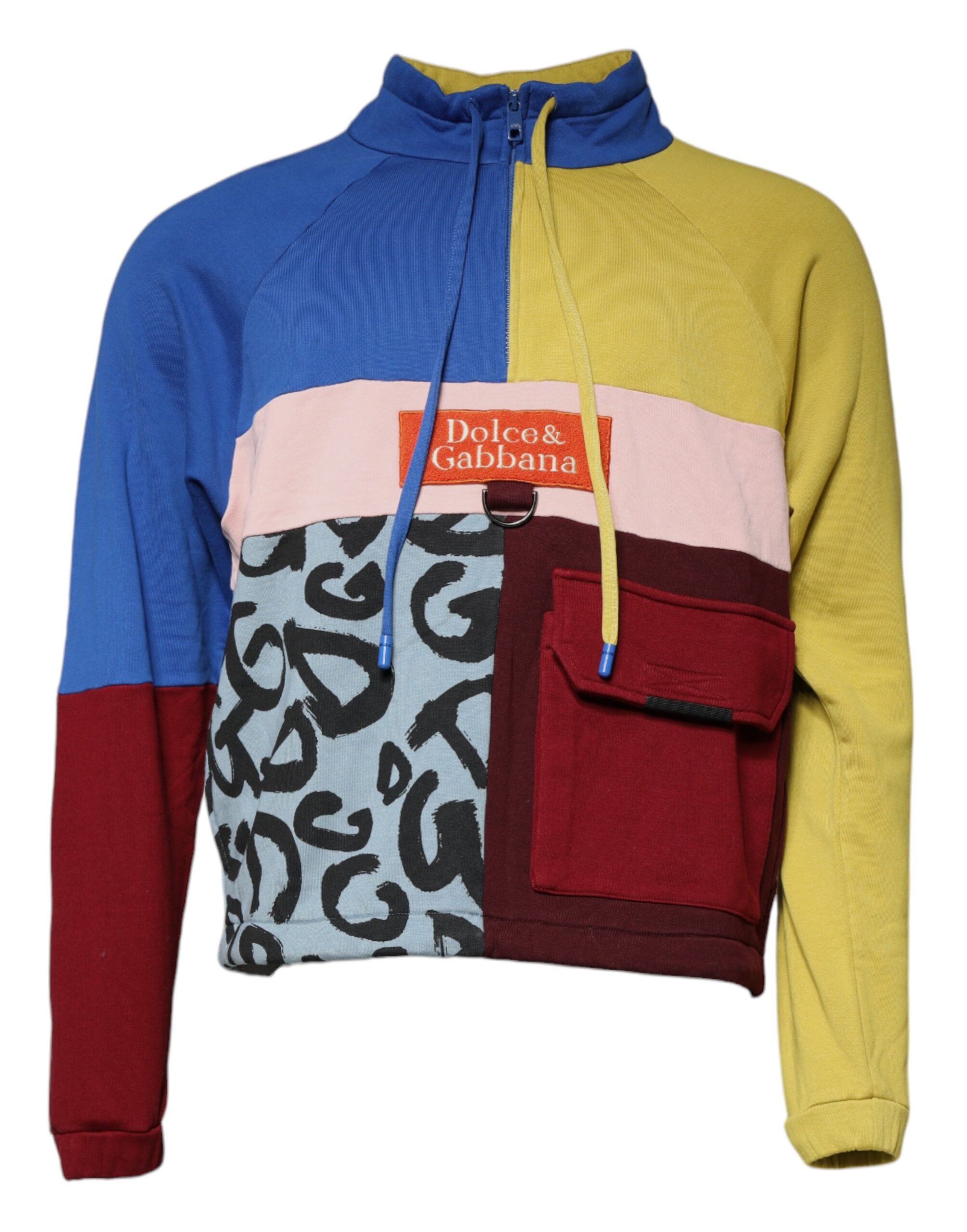Dolce & Gabbana Multicolor Patchwork Männer Sweatshirt Pullover-1
