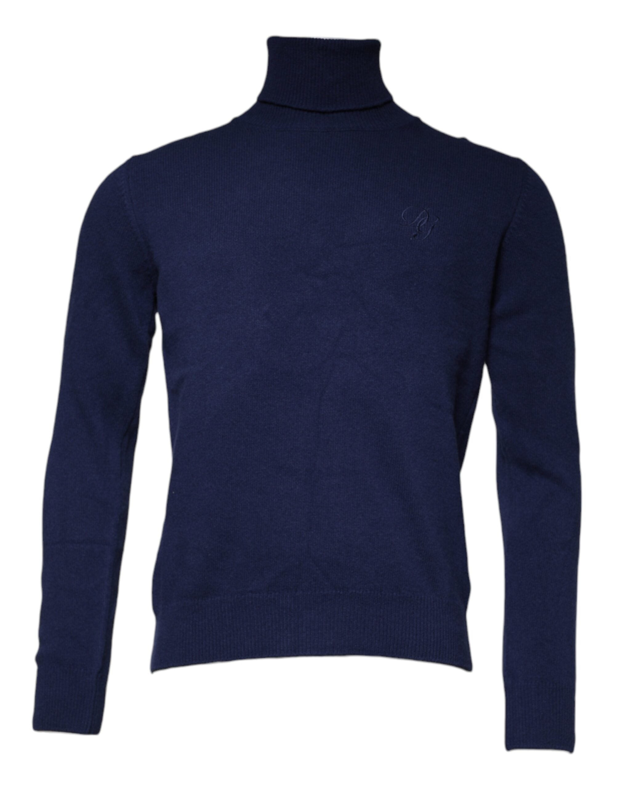 Dolce & Gabbana Blauer Wollstrick-Rollkragenpullover-2