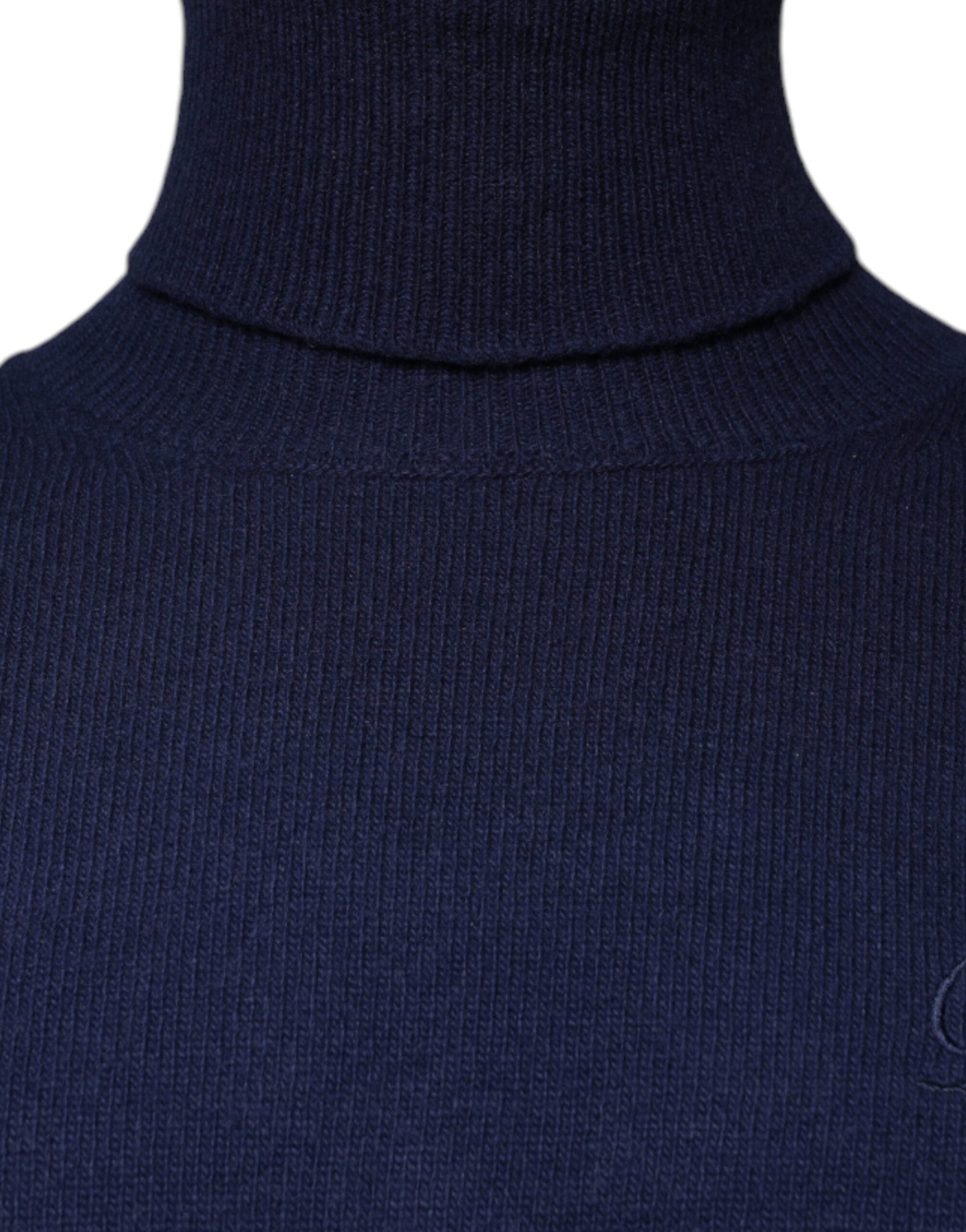 Dolce & Gabbana Blauer Wollstrick-Rollkragenpullover-3