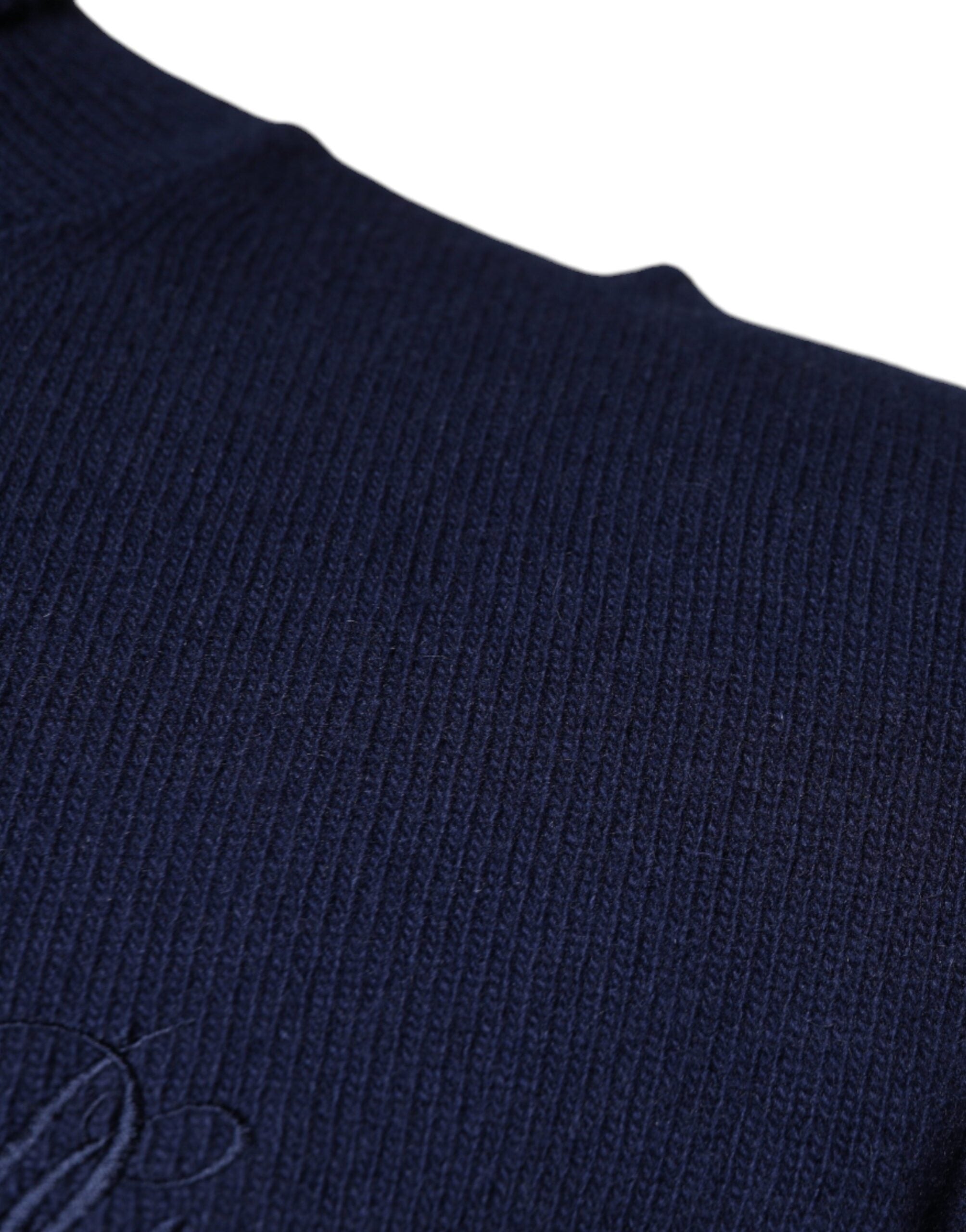 Dolce & Gabbana Blauer Wollstrick-Rollkragenpullover-4