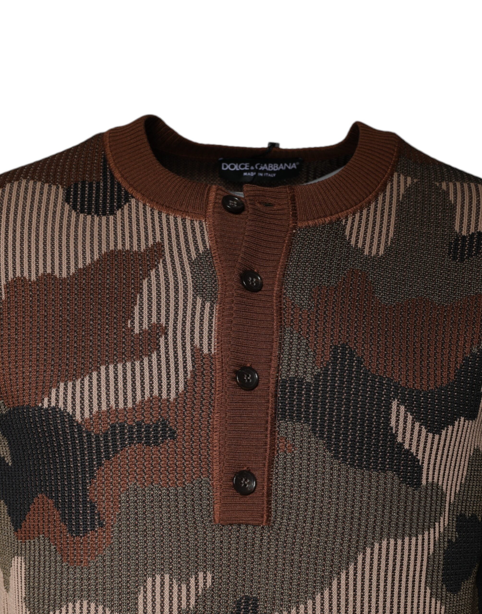 Dolce & Gabbana Multicolor Camouflage Herren Pullover Pullover-3