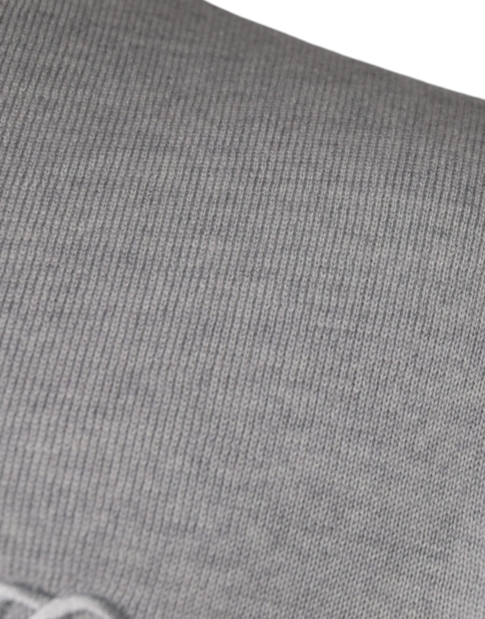Dolce & Gabbana light grey round neck wool sweater-4