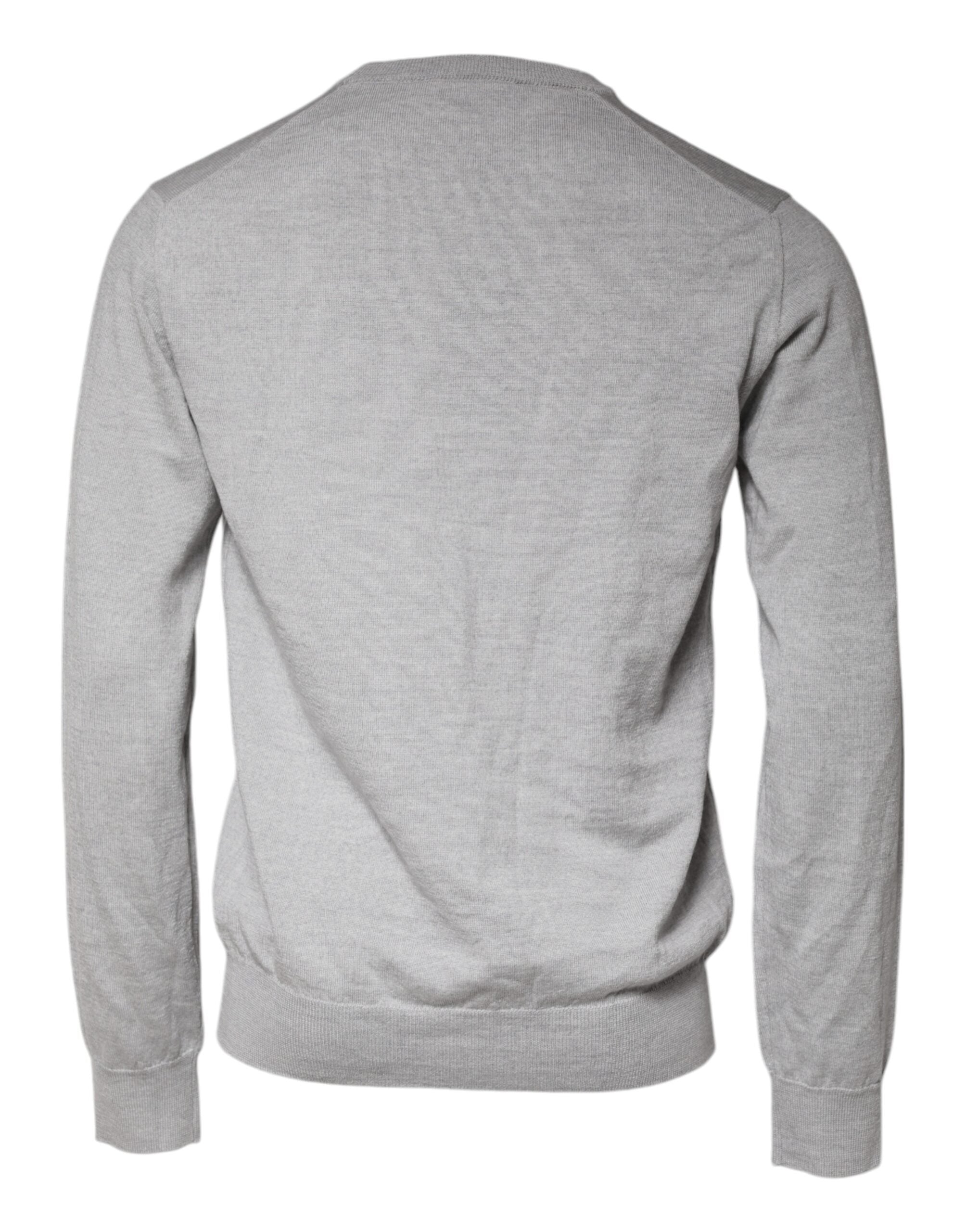 Dolce & Gabbana light grey round neck wool sweater-5