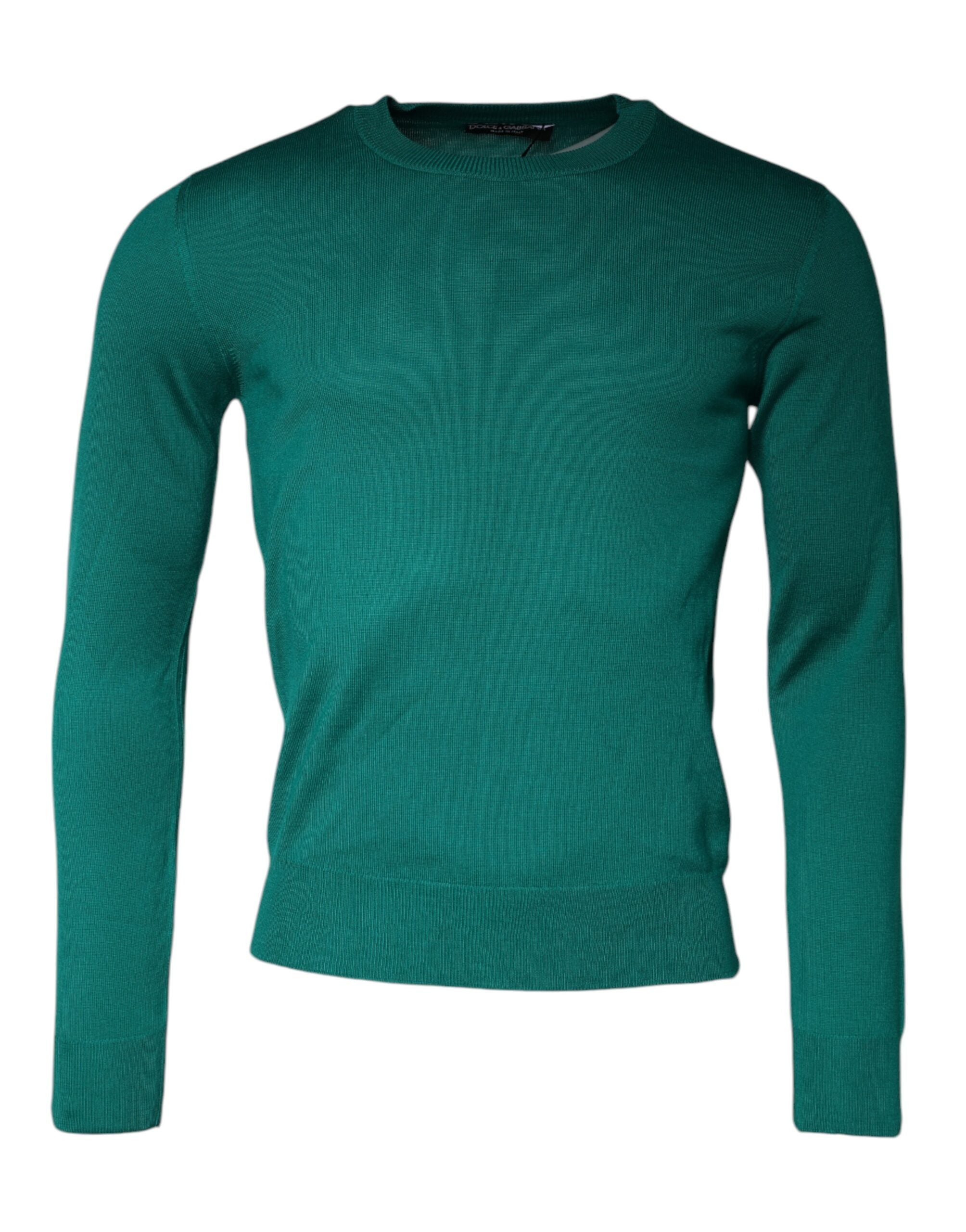 Dolce & Gabbana Grüner Pullover mit Rundhalsausschnitt aus Wolle-2