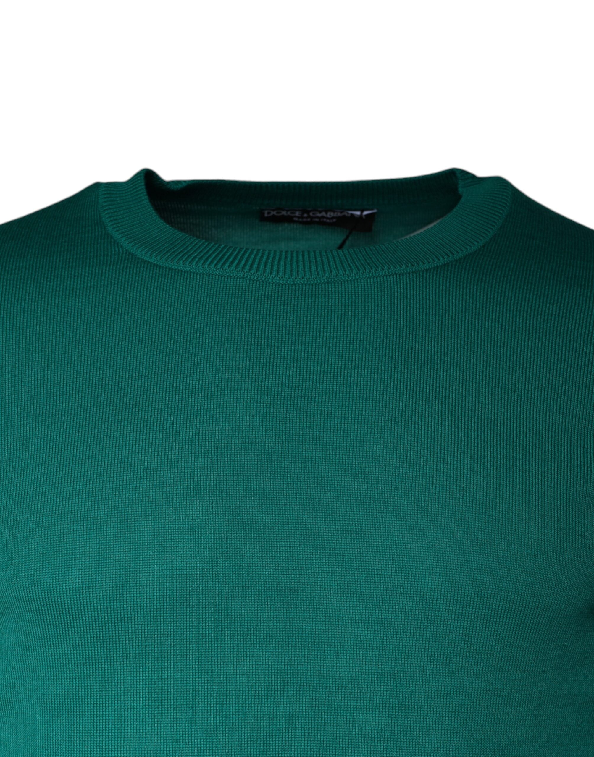 Dolce & Gabbana Grüner Pullover mit Rundhalsausschnitt aus Wolle-3