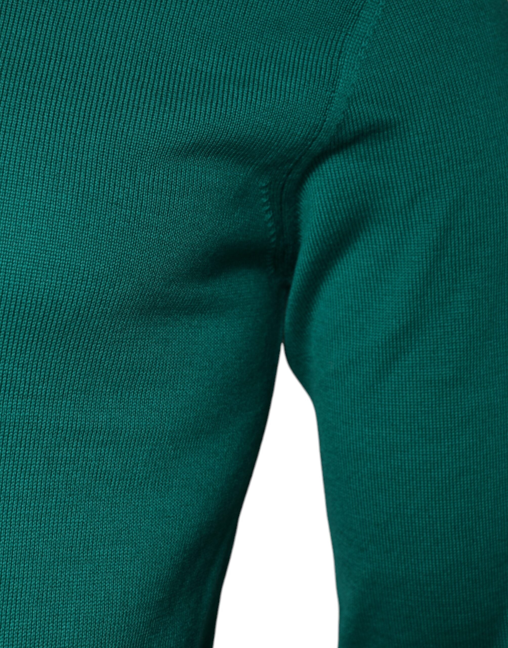 Dolce & Gabbana Grüner Pullover mit Rundhalsausschnitt aus Wolle-4