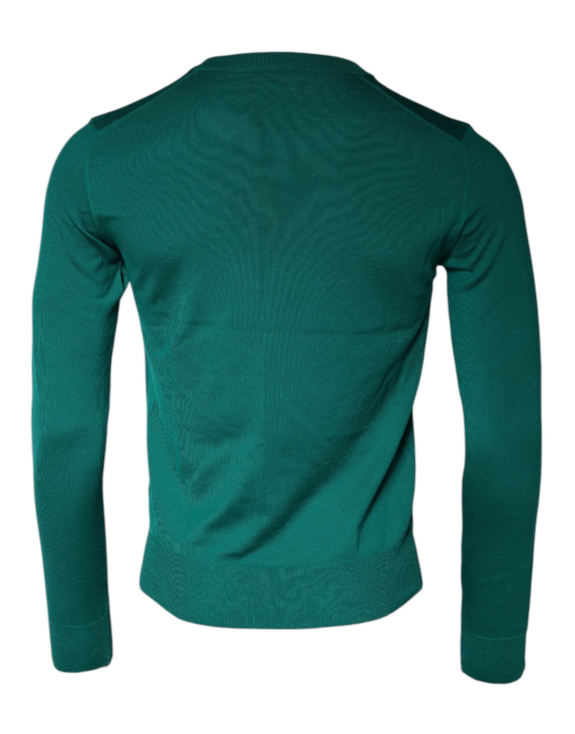 Dolce & Gabbana Grüner Pullover mit Rundhalsausschnitt aus Wolle-5