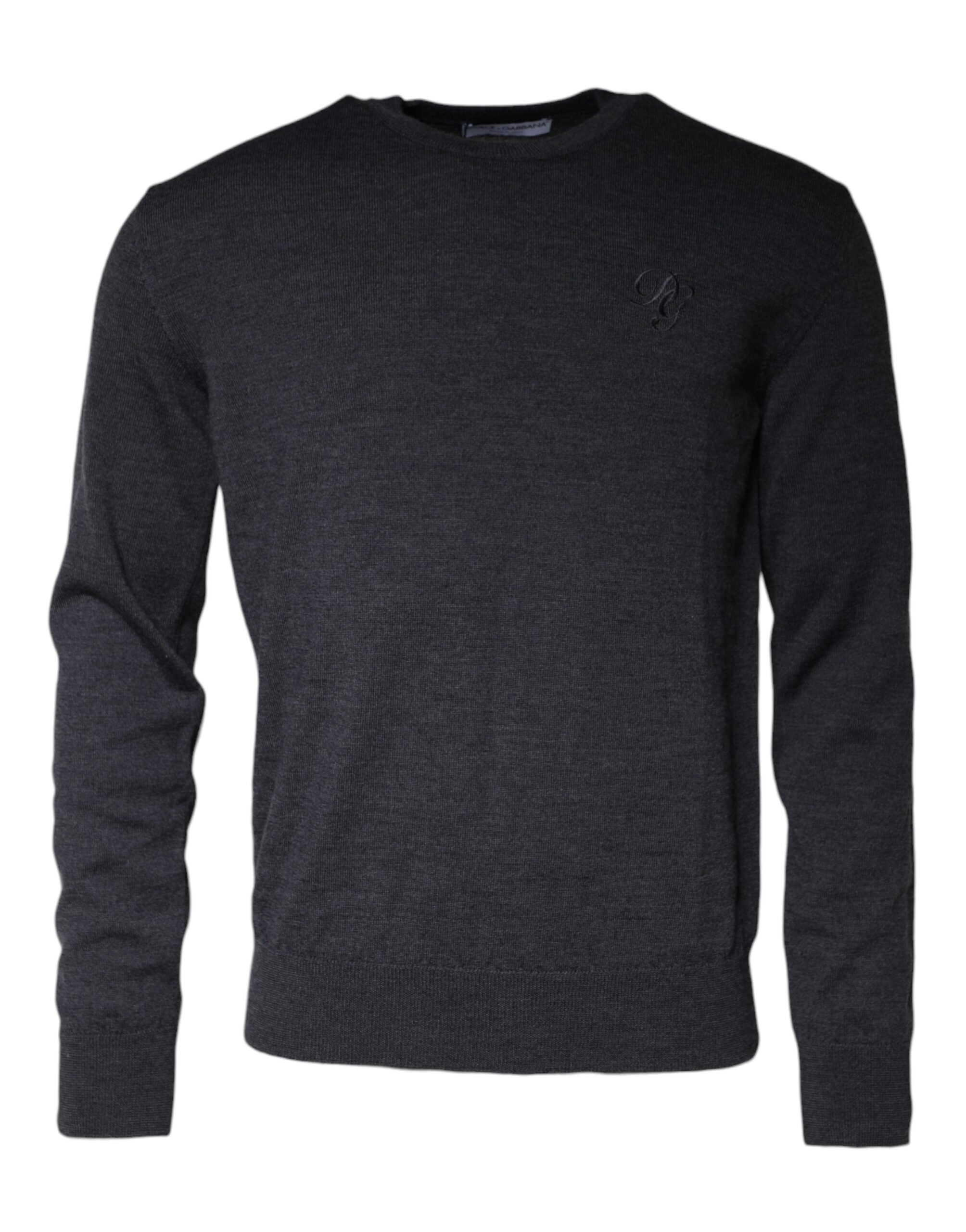 Dolce & Gabbana dark grey round neck wool sweater-2