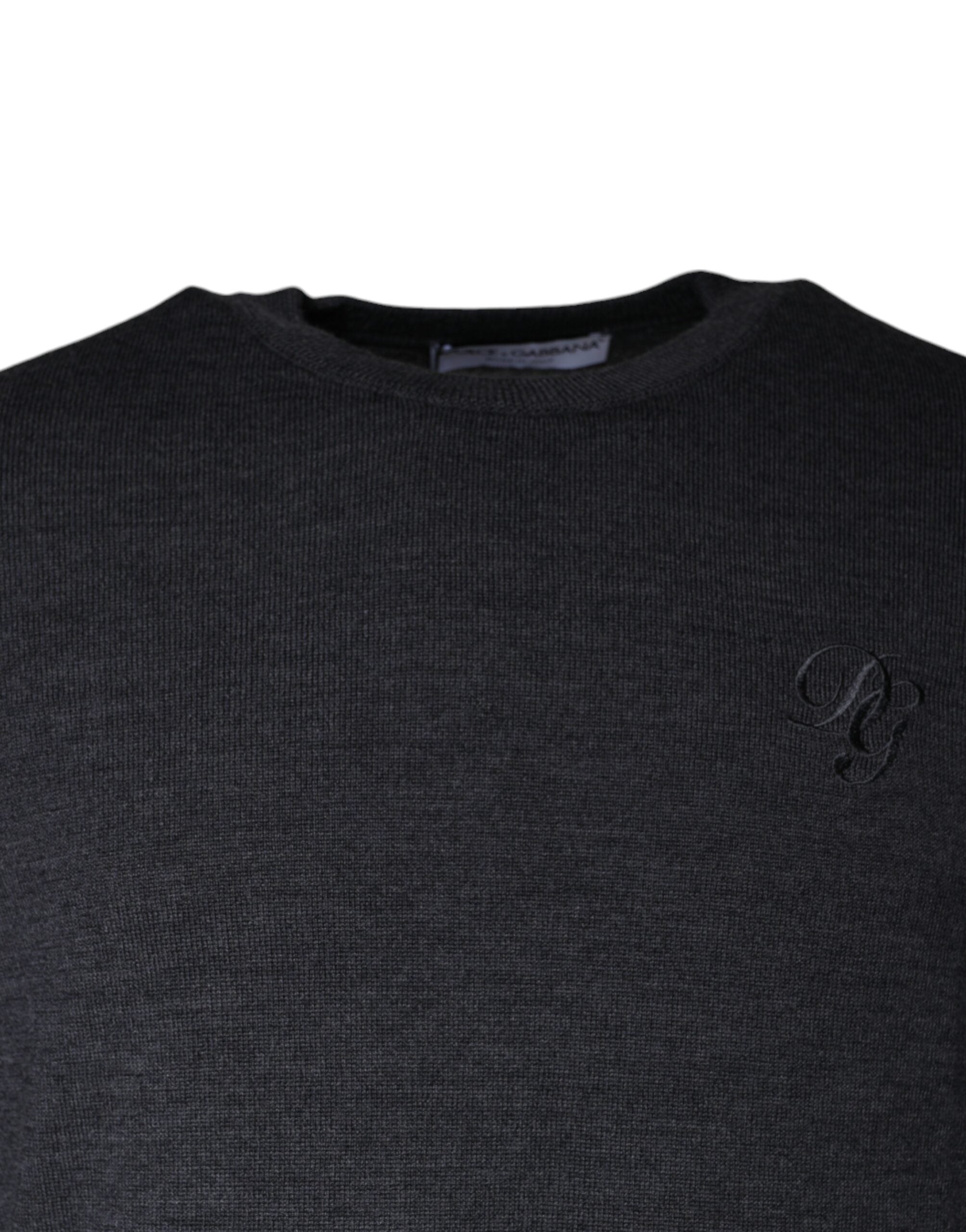 Dolce & Gabbana dark grey round neck wool sweater-3
