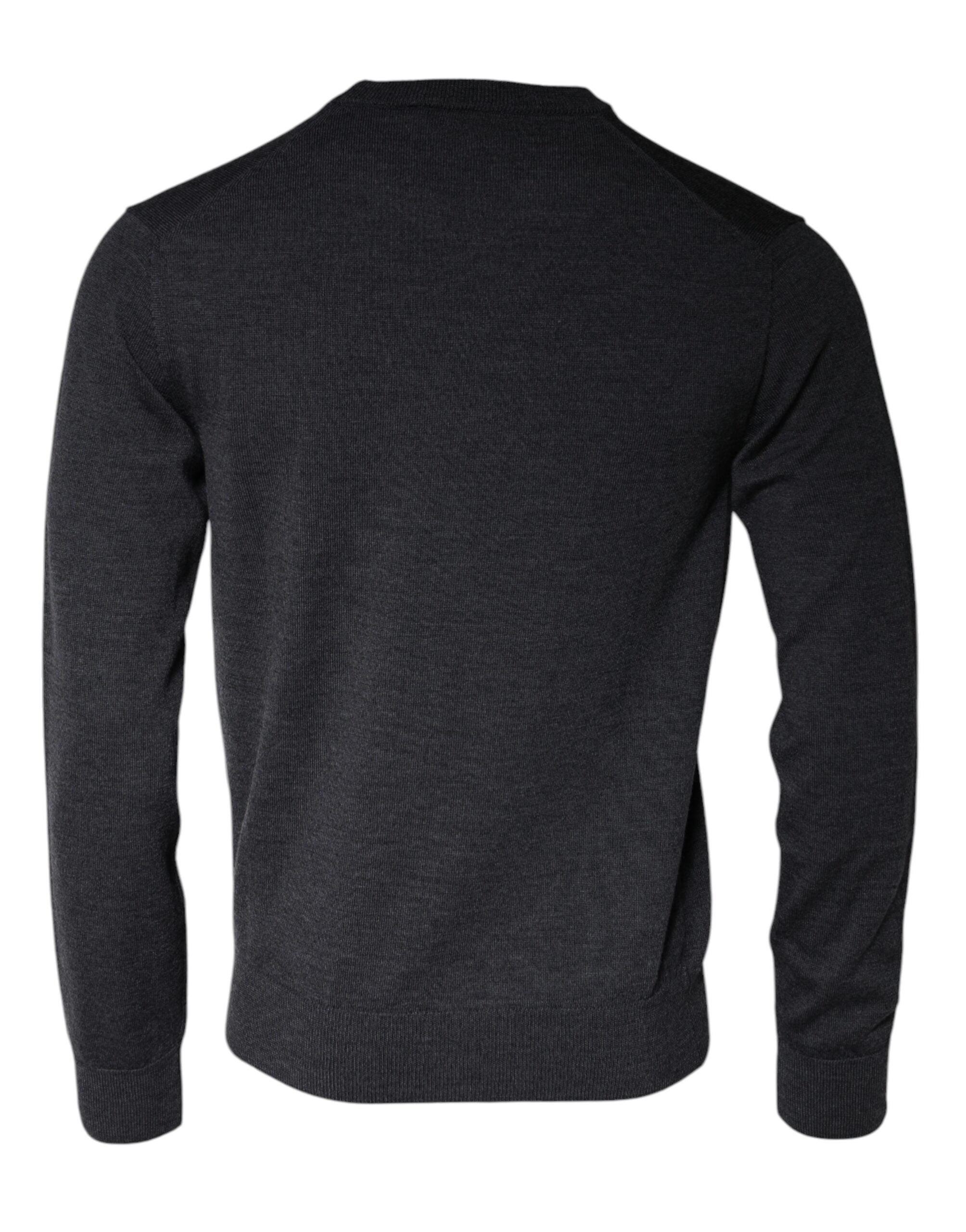 Dolce & Gabbana dark grey round neck wool sweater-5
