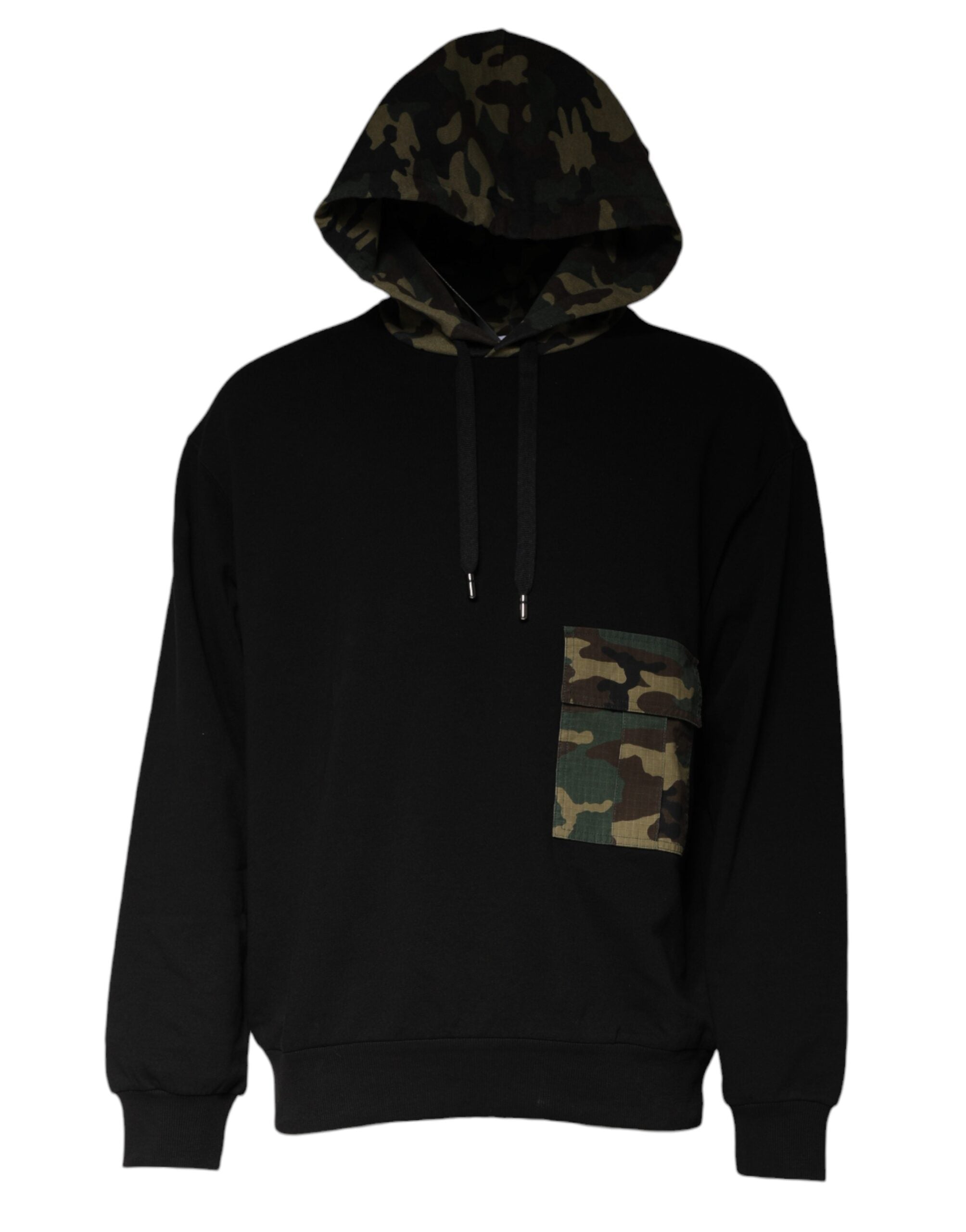 Dolce & Gabbana Black Camouflage Hooded Sweatshirt-2