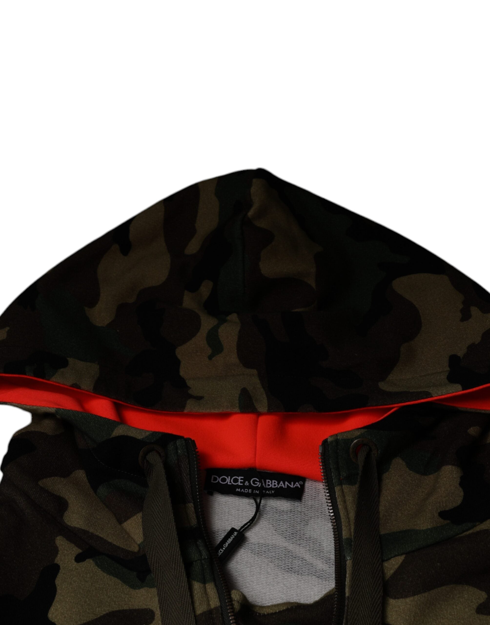 Dolce & Gabbana Multicolor Camouflage Hooded Herren Sweatshirt Pullover-6