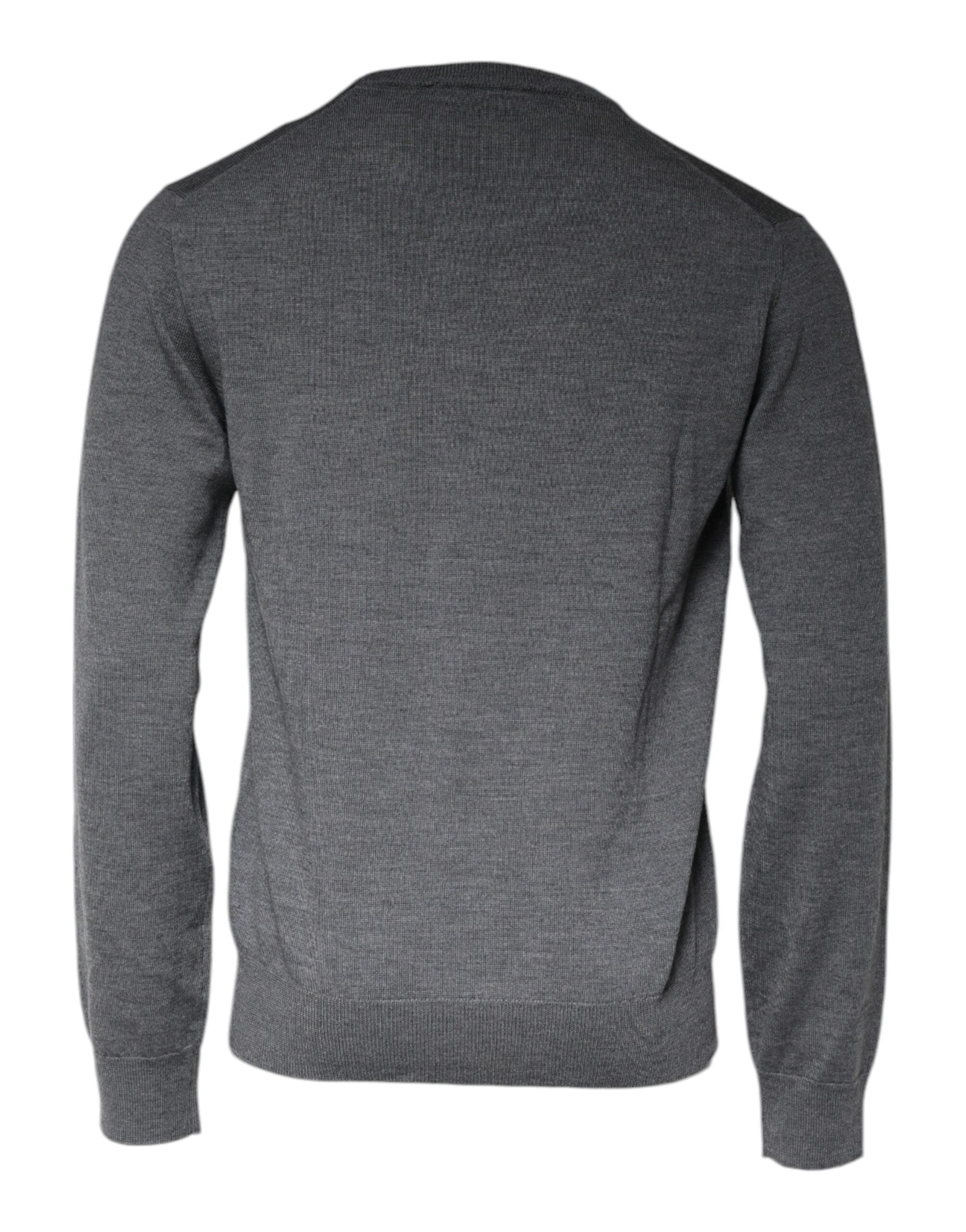 Dolce & Gabbana Dunkelgrauer Pullover mit Rundhalsausschnitt aus Wolle-5