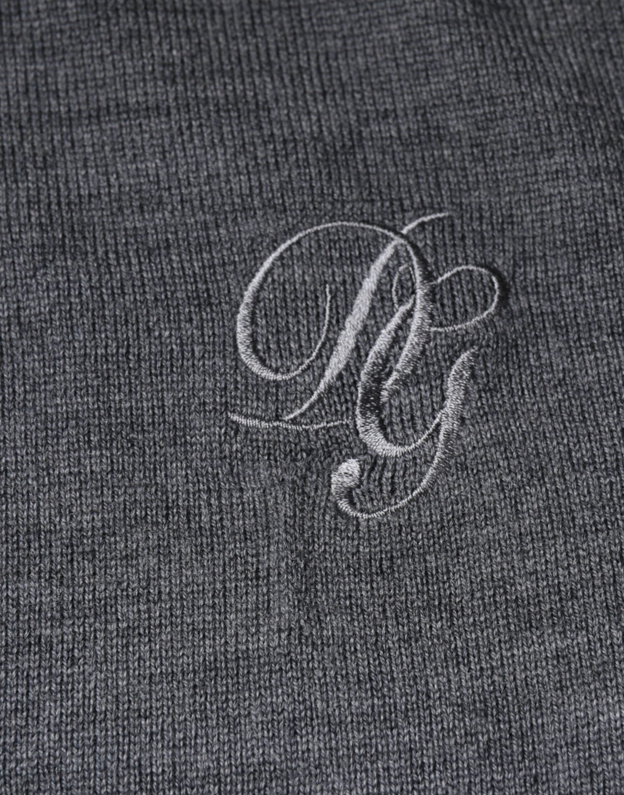 Dolce & Gabbana Dunkelgrauer Pullover mit Rundhalsausschnitt aus Wolle-7