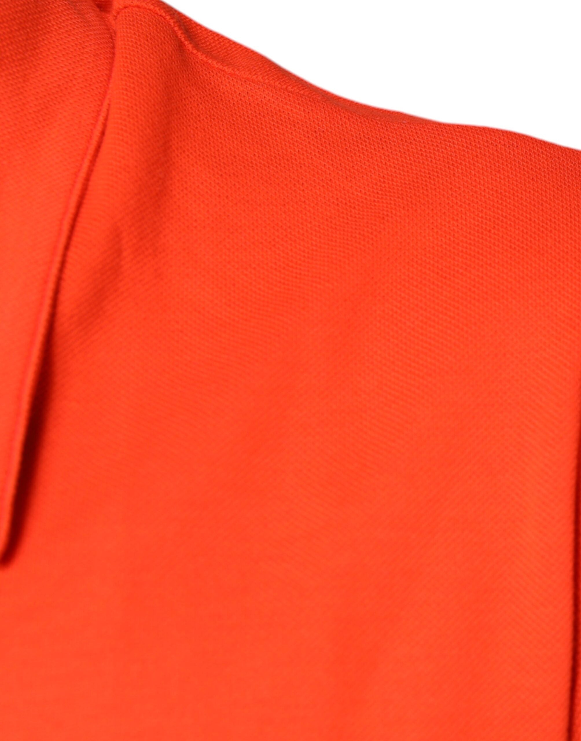 Dolce & Gabbana orange cotton polo shirt with button placket-6