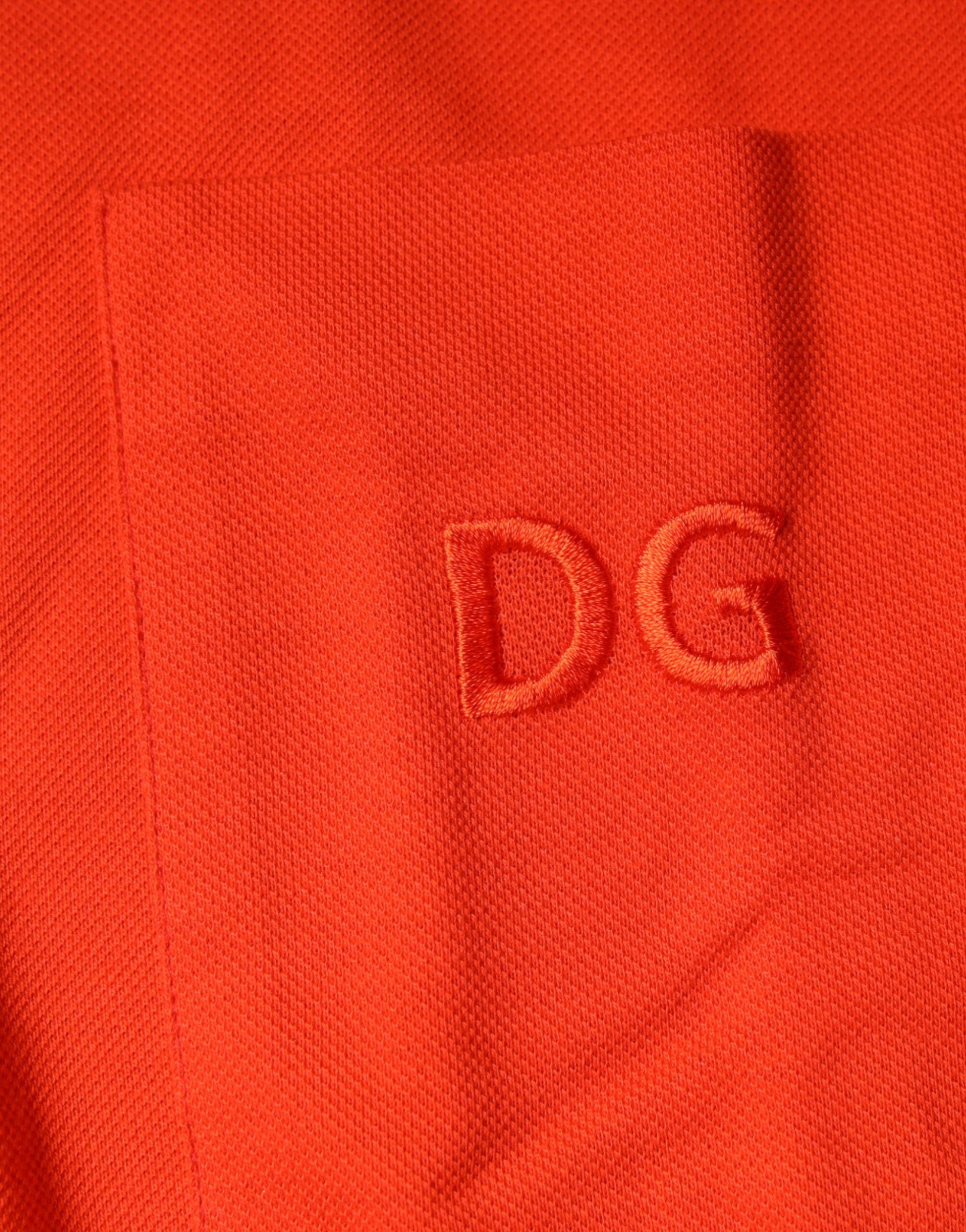 Dolce & Gabbana orange cotton polo shirt with button placket-8