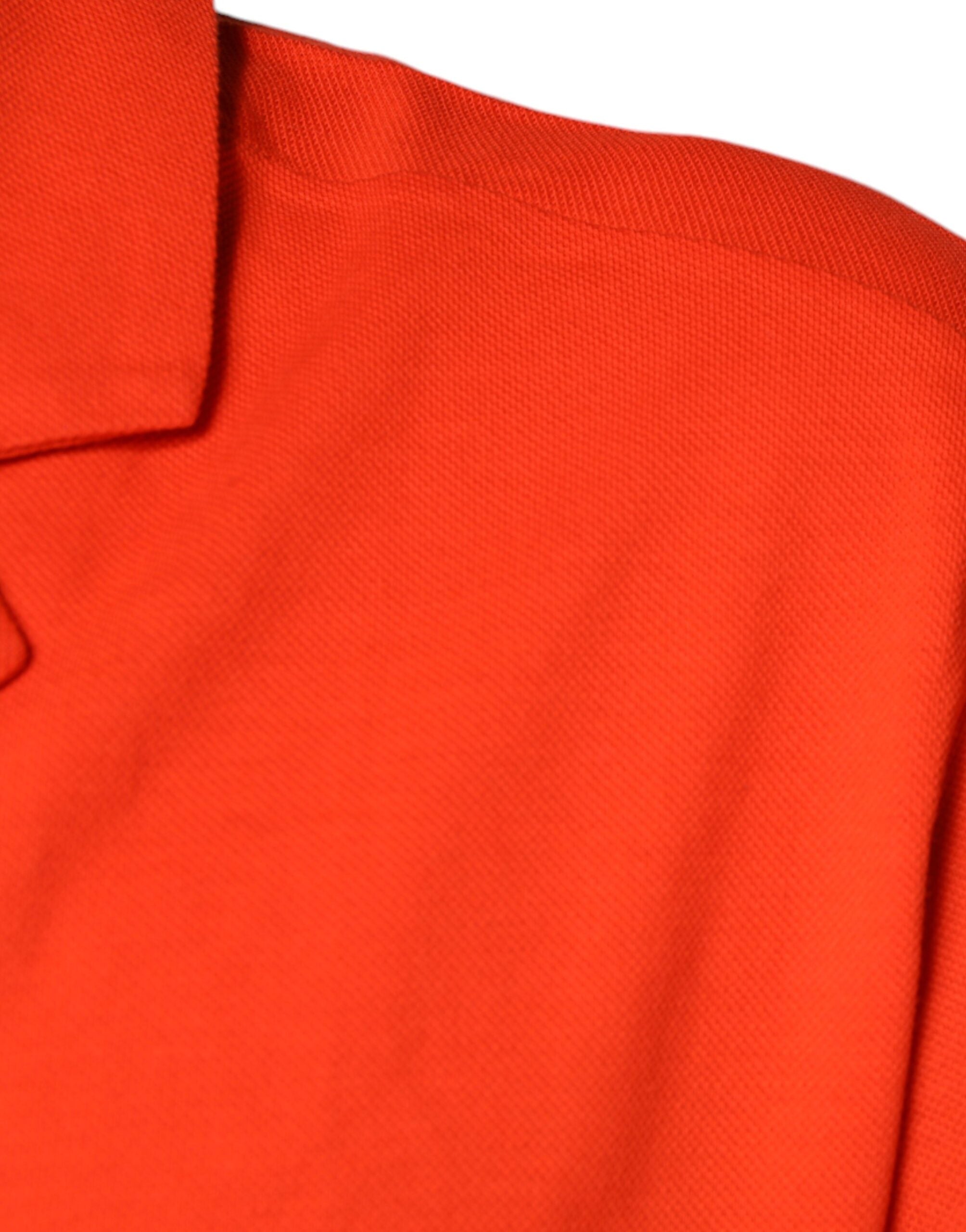 Dolce & Gabbana orange cotton polo shirt with button placket-6