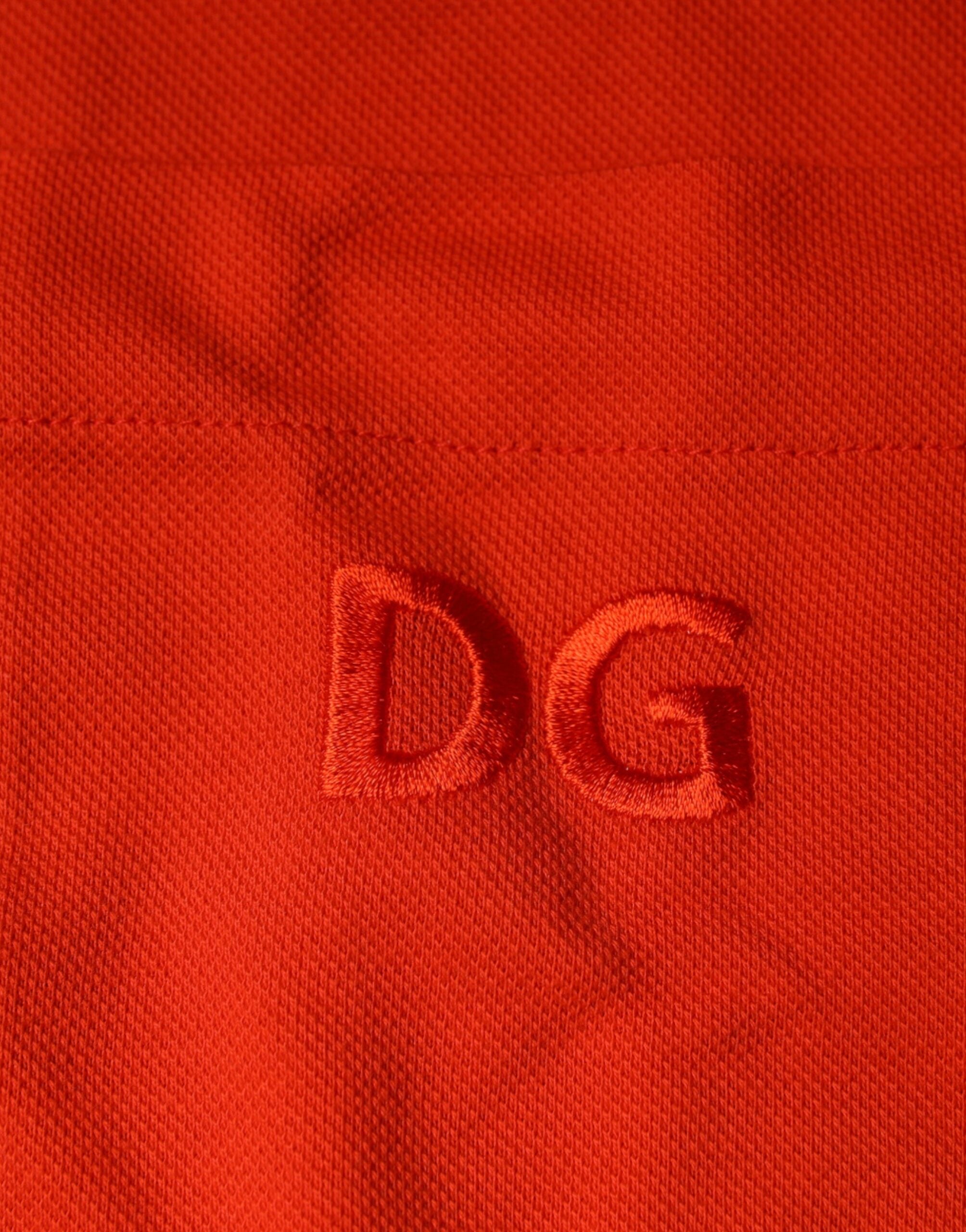 Dolce & Gabbana orange cotton polo shirt with button placket-8