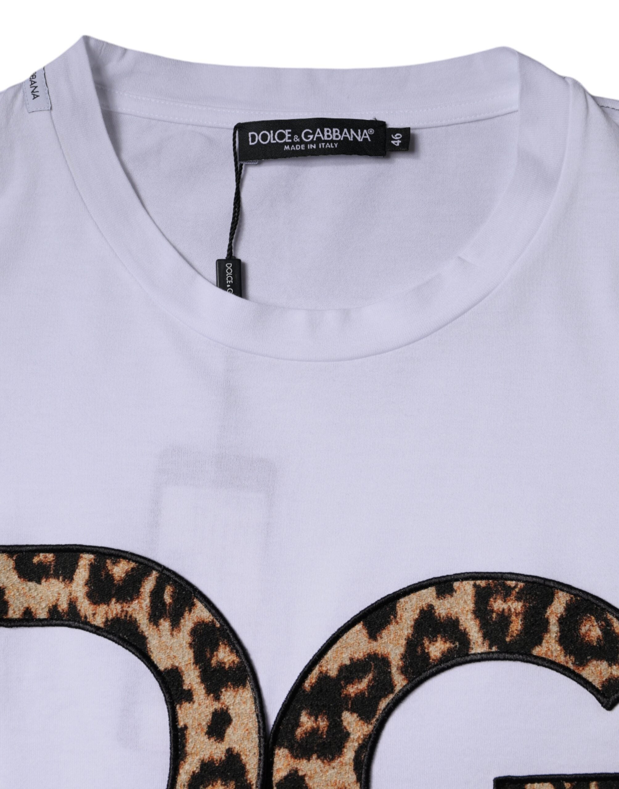 Dolce & Gabbana White DG Logo Cotton Short Sleeve T-Shirt-6