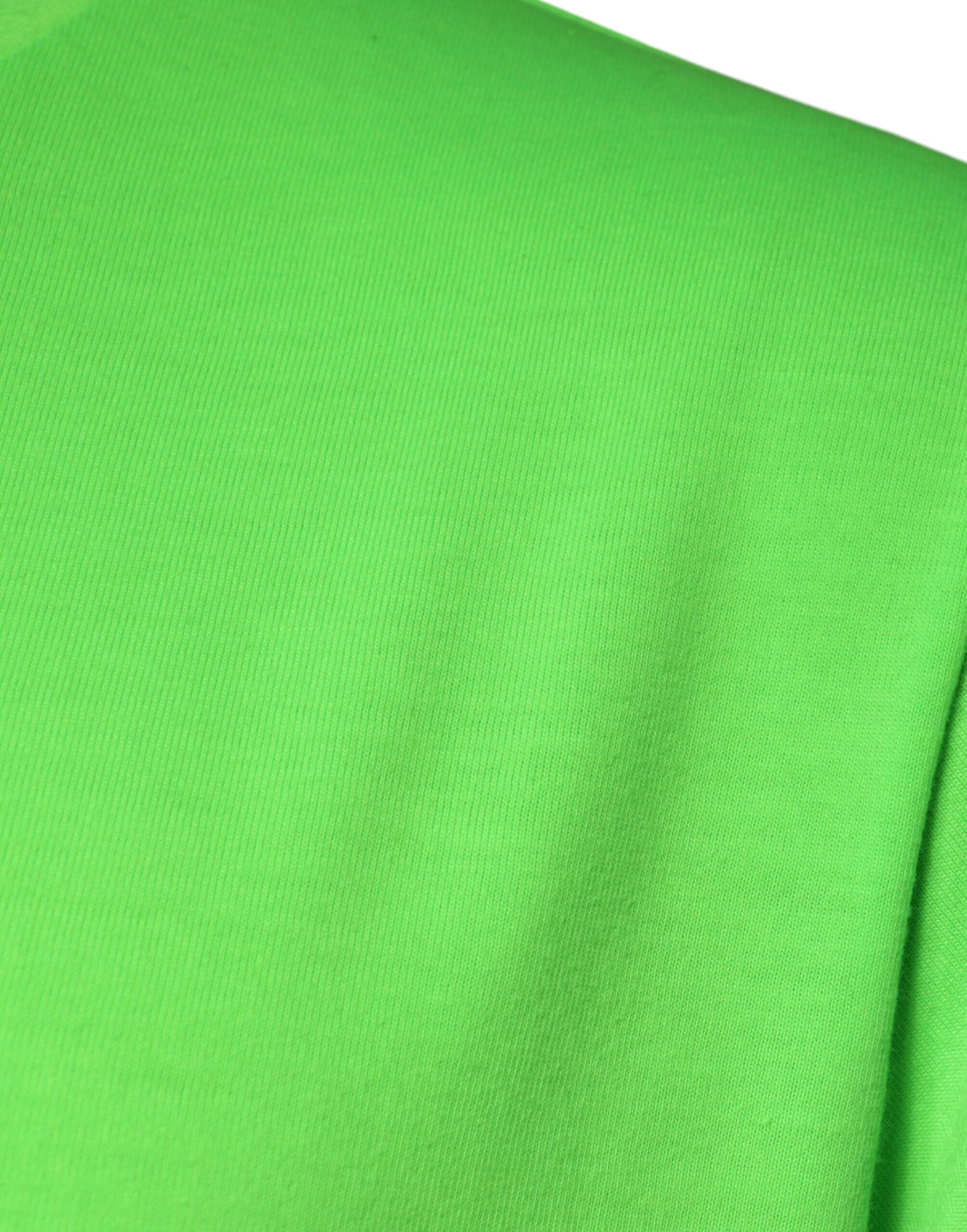 Dolce & Gabbana Green Logo Short-Sleeved Crew Neck T-Shirt-4