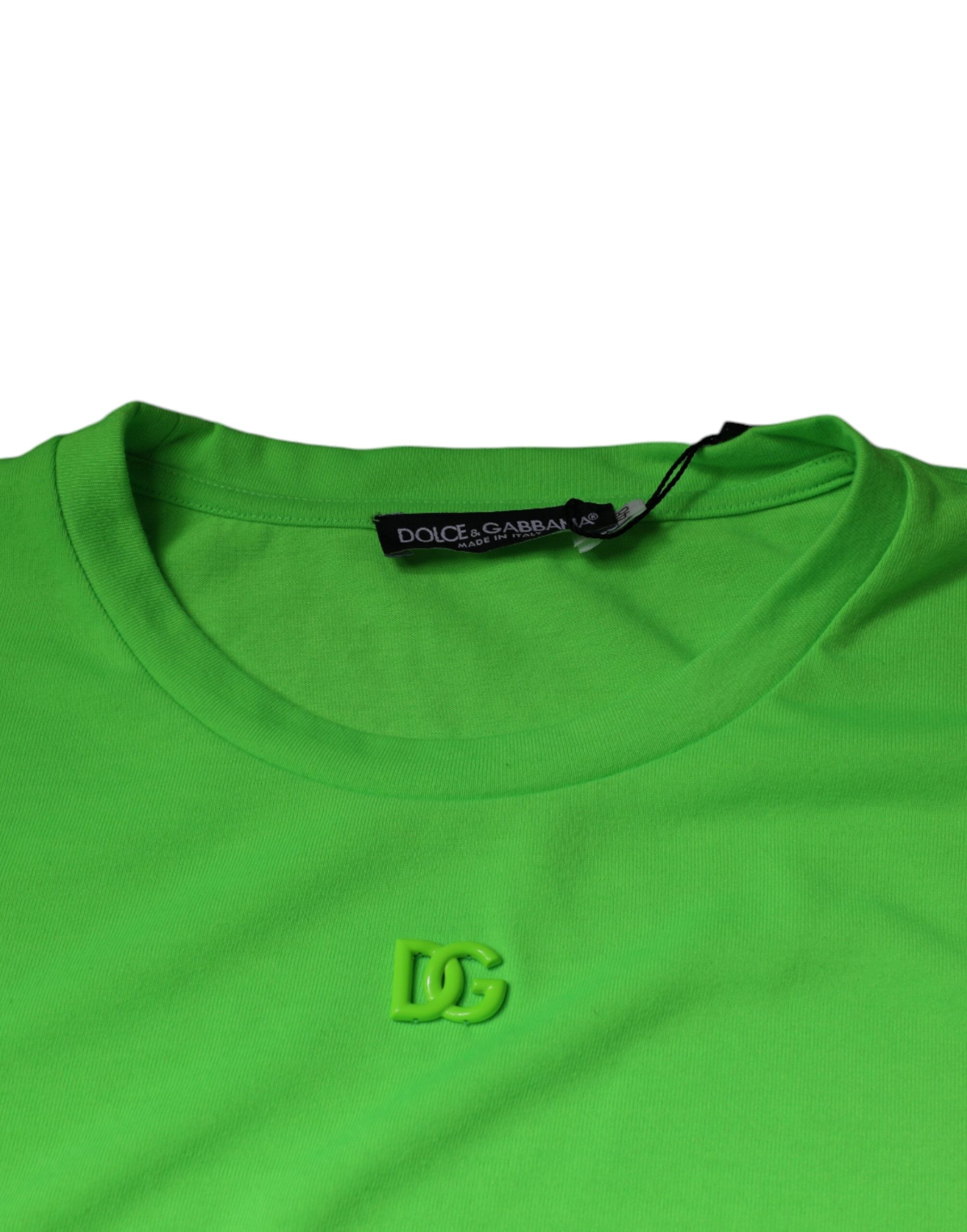 Dolce & Gabbana Green Logo Short-Sleeved Crew Neck T-Shirt-6