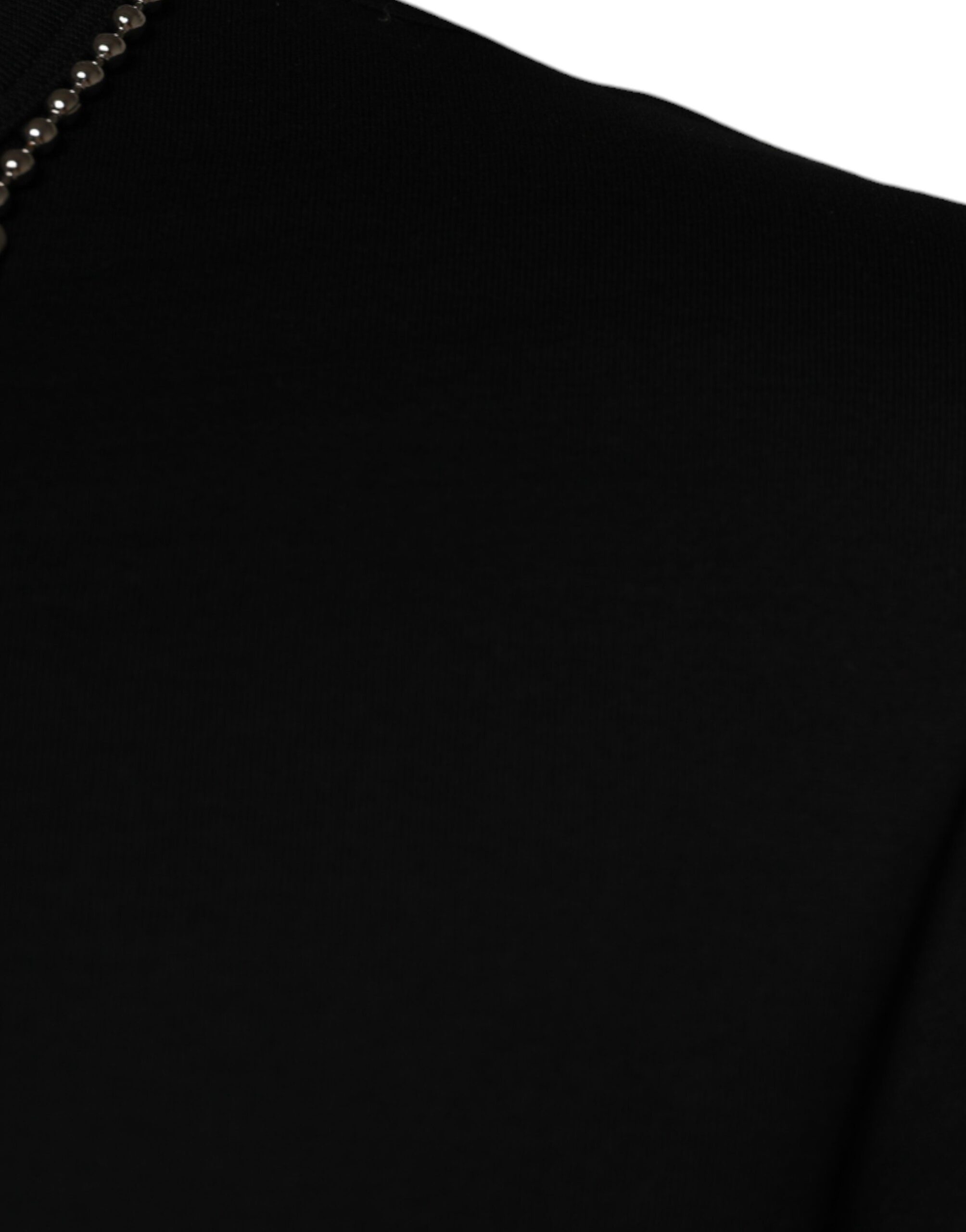 Dolce & Gabbana Black T-shirt with cotton chain embellishment-4