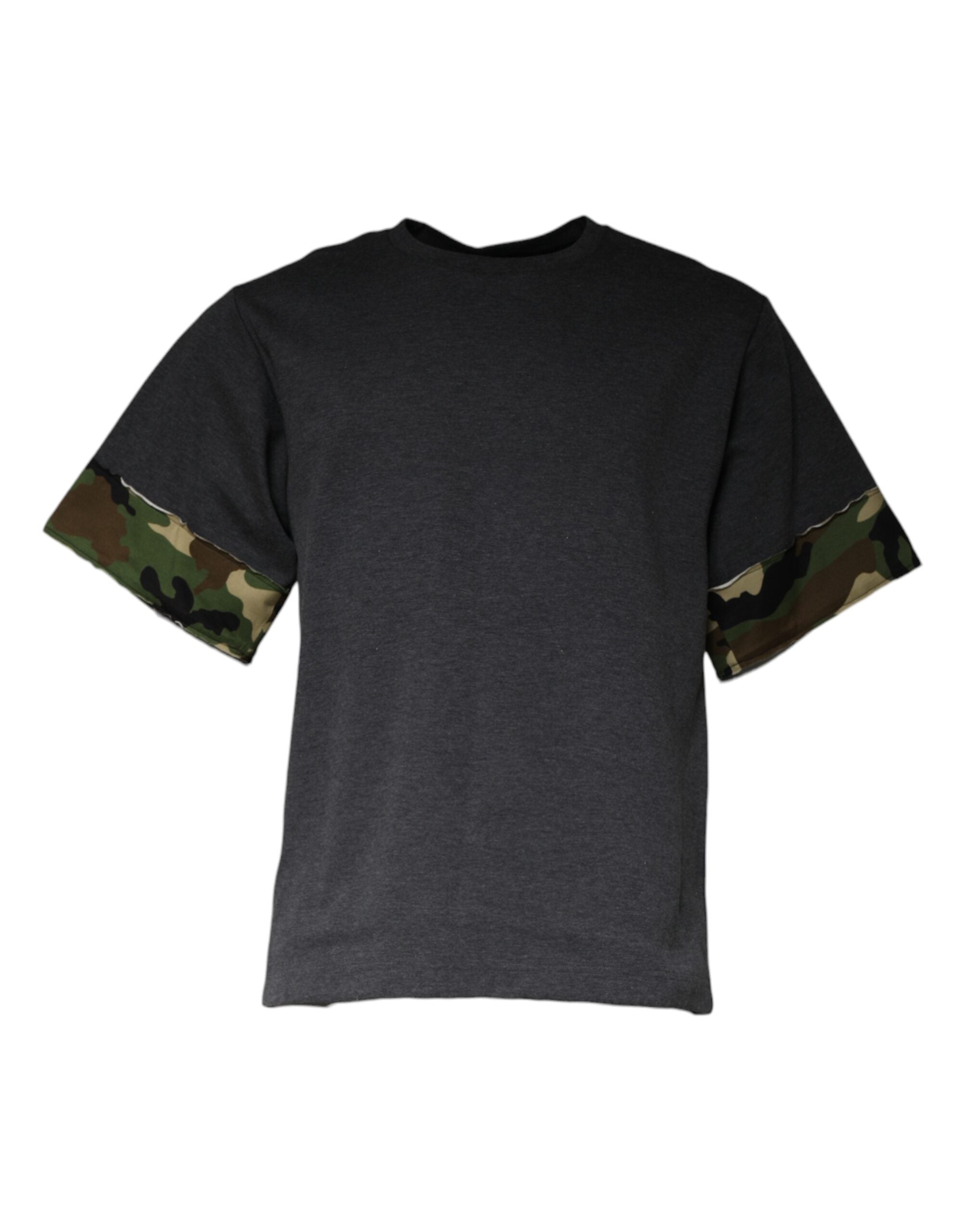 Camiseta gris oscuro de cuello redondo con estampado de camuflaje de Dolce & Gabbana-2