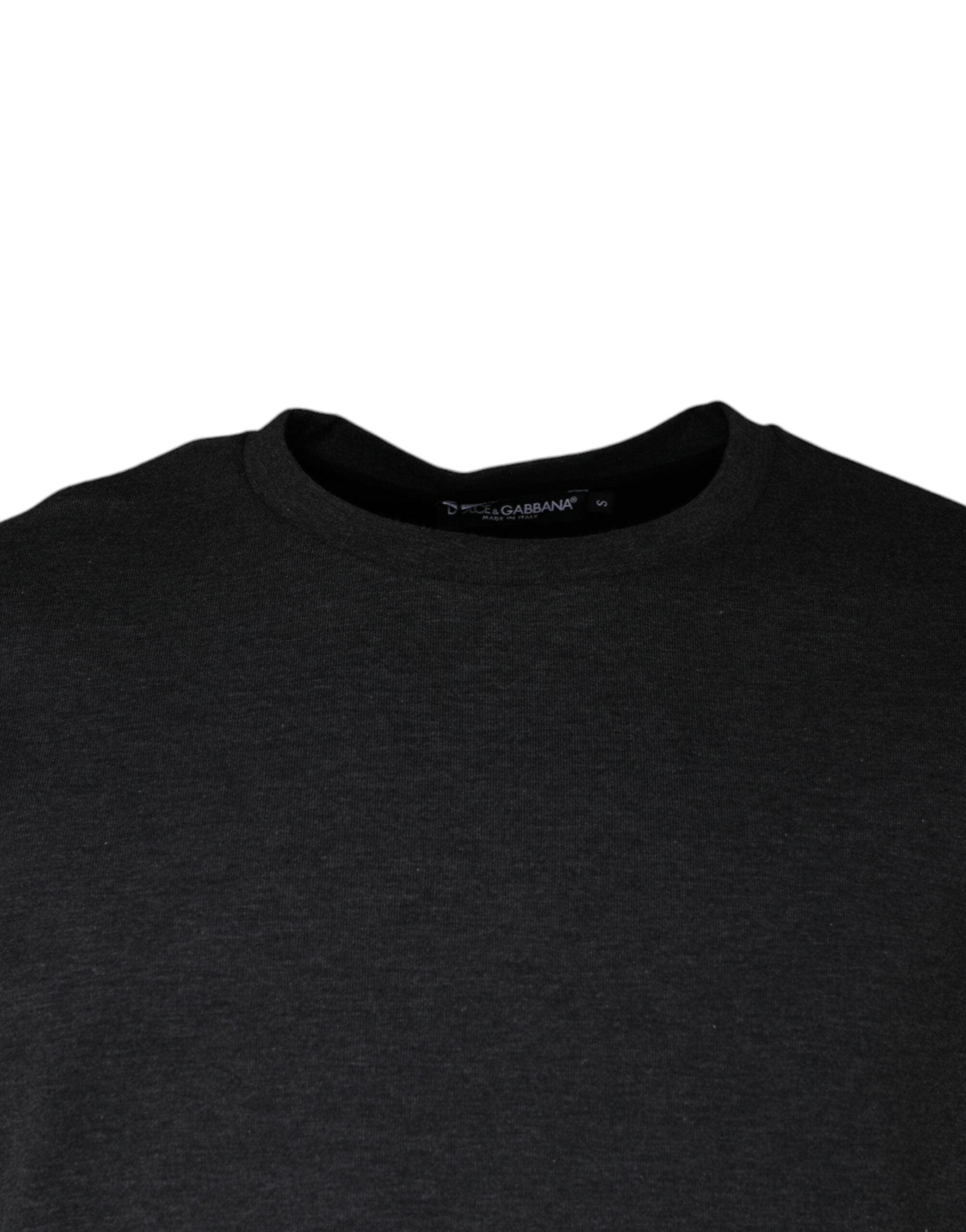 Camiseta gris oscuro de cuello redondo con estampado de camuflaje de Dolce & Gabbana-3