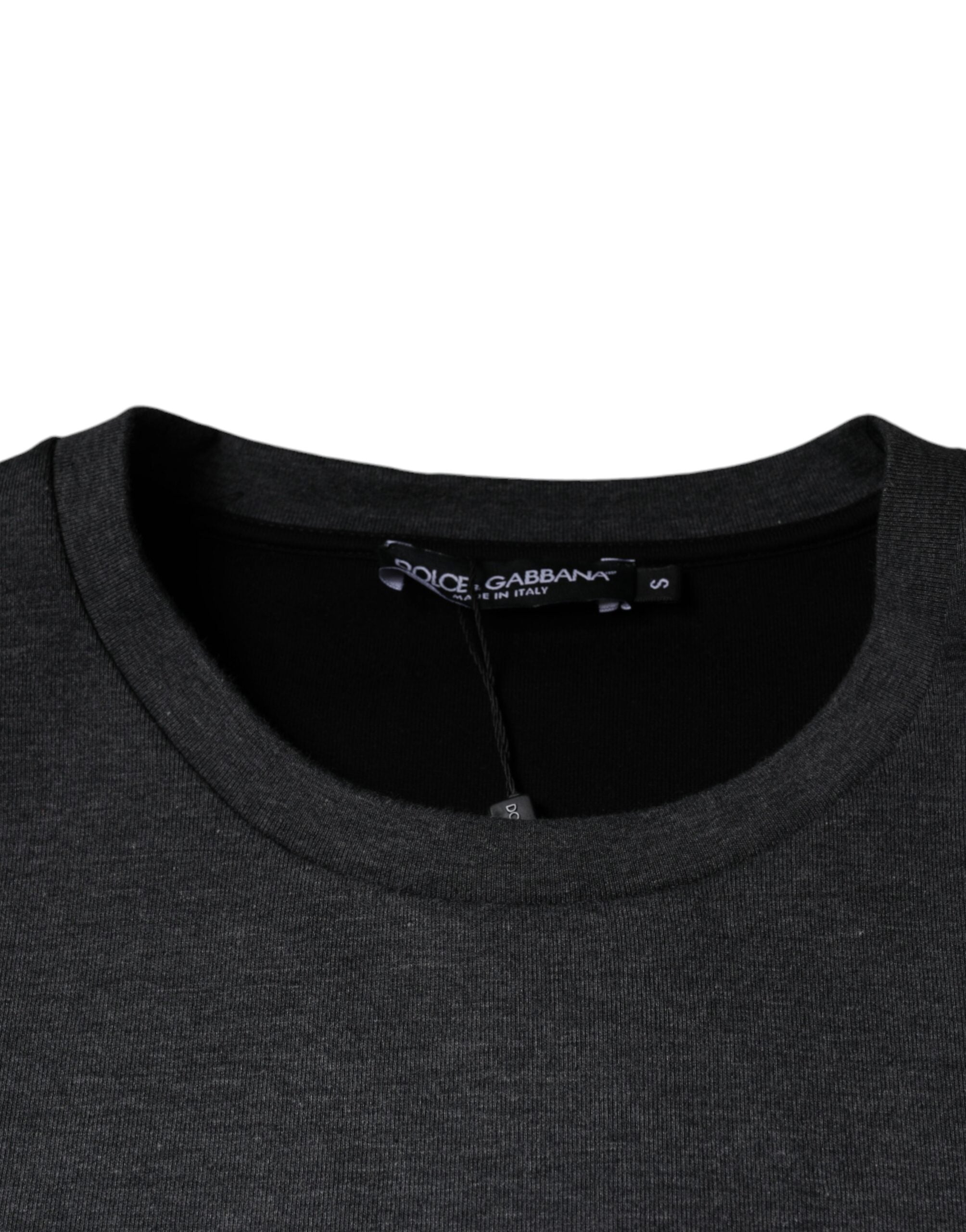 Camiseta gris oscuro de cuello redondo con estampado de camuflaje de Dolce & Gabbana-6