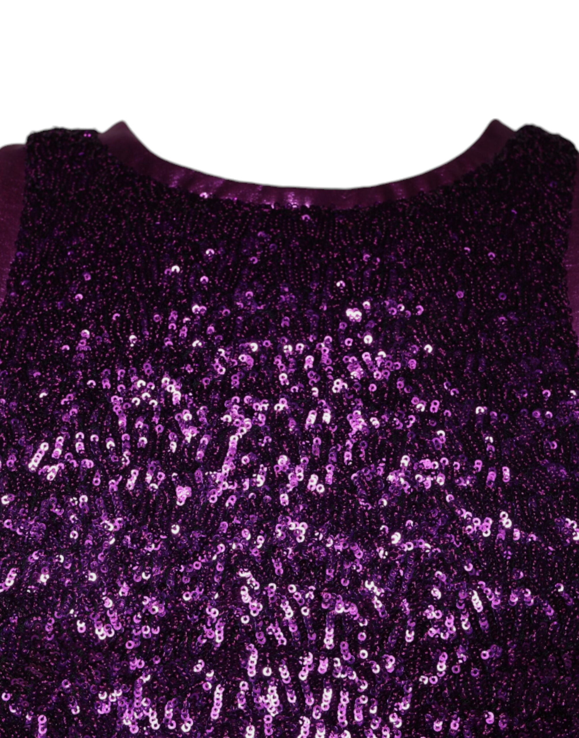 Dolce & Gabbana Purple Sequin Round Neck Sleeveless T-shirt-3