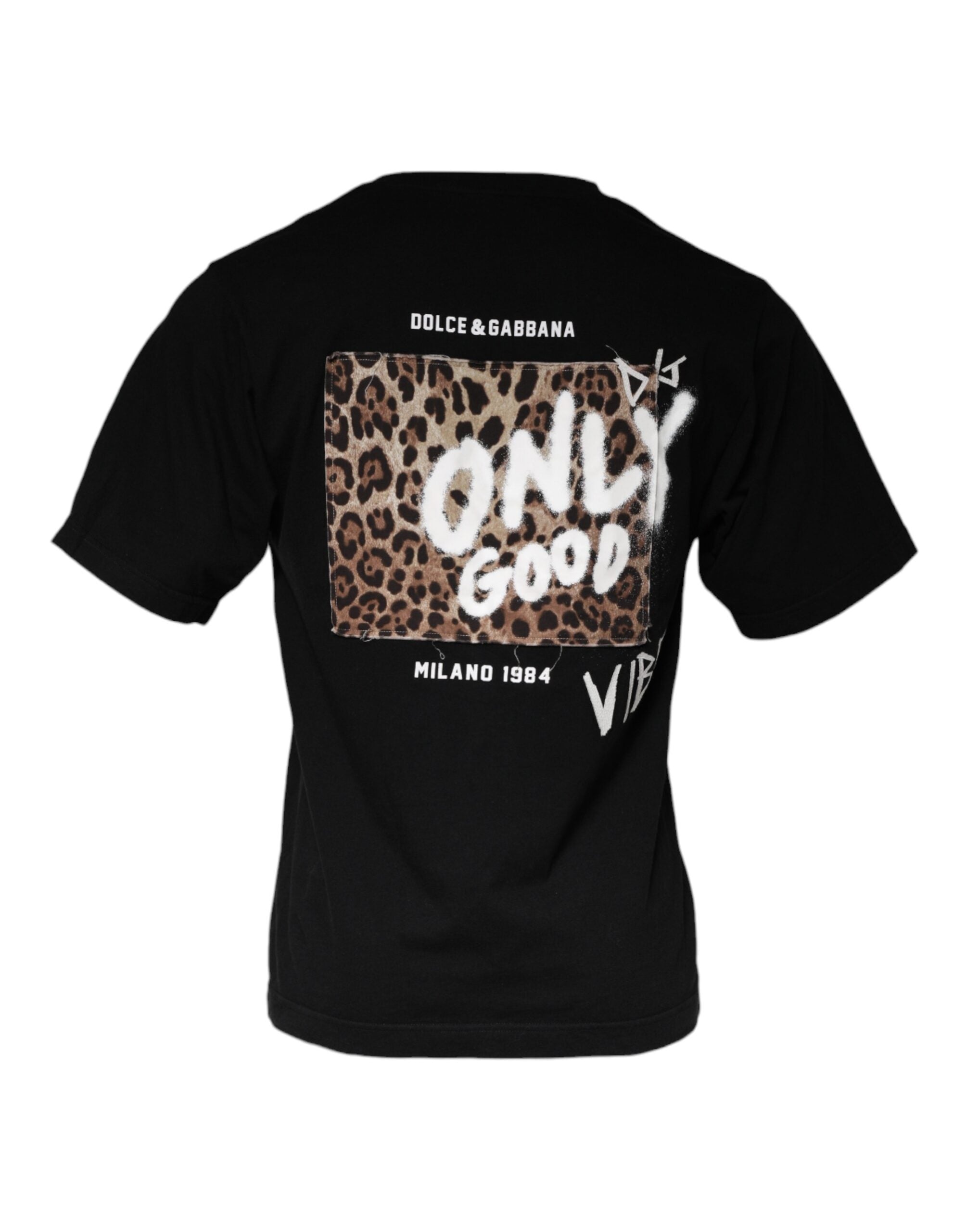 Dolce & Gabbana Black Amore Print T-Shirt with Round Neck in Cotton-6