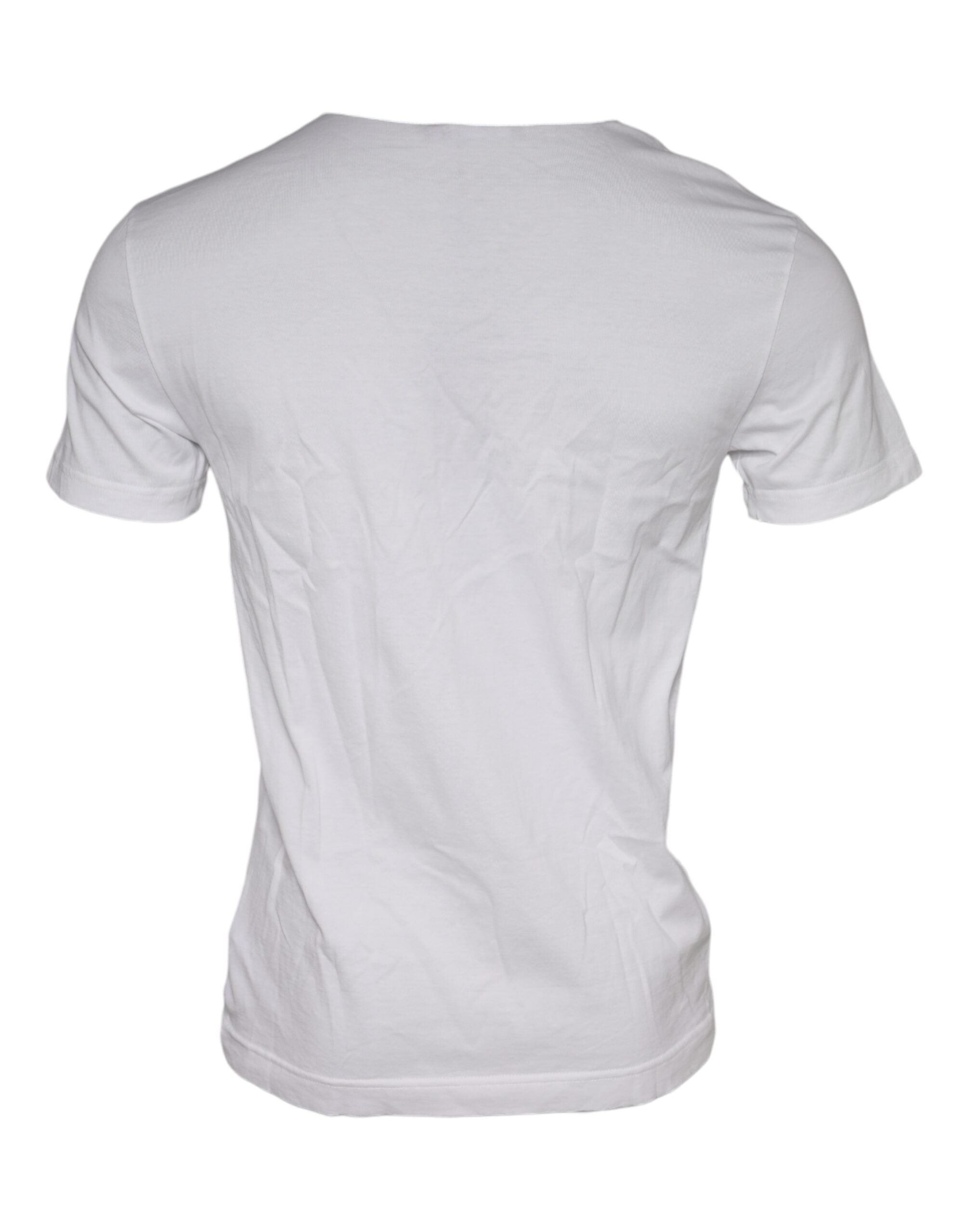 Dolce & Gabbana white round neck cotton T-shirt with graphic print-5