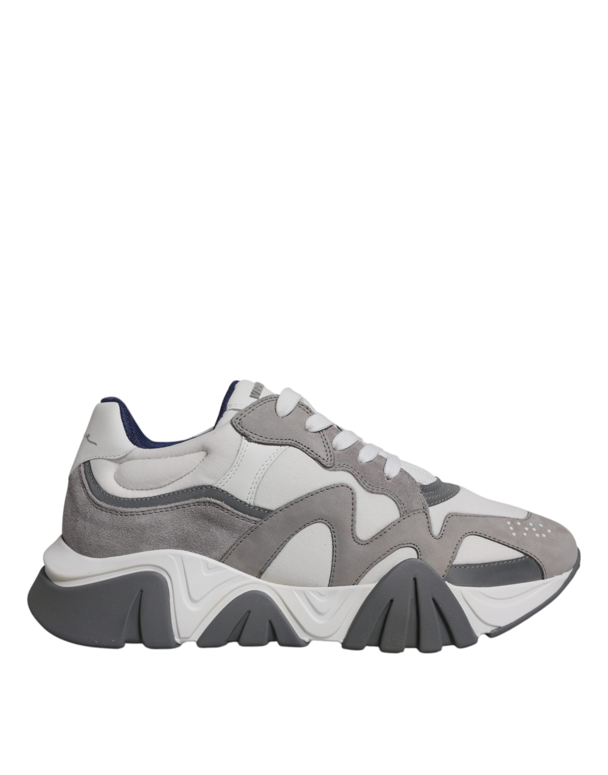 Zapatillas Versace Squalo de caña baja y gruesa de neopreno y cuero gris-6