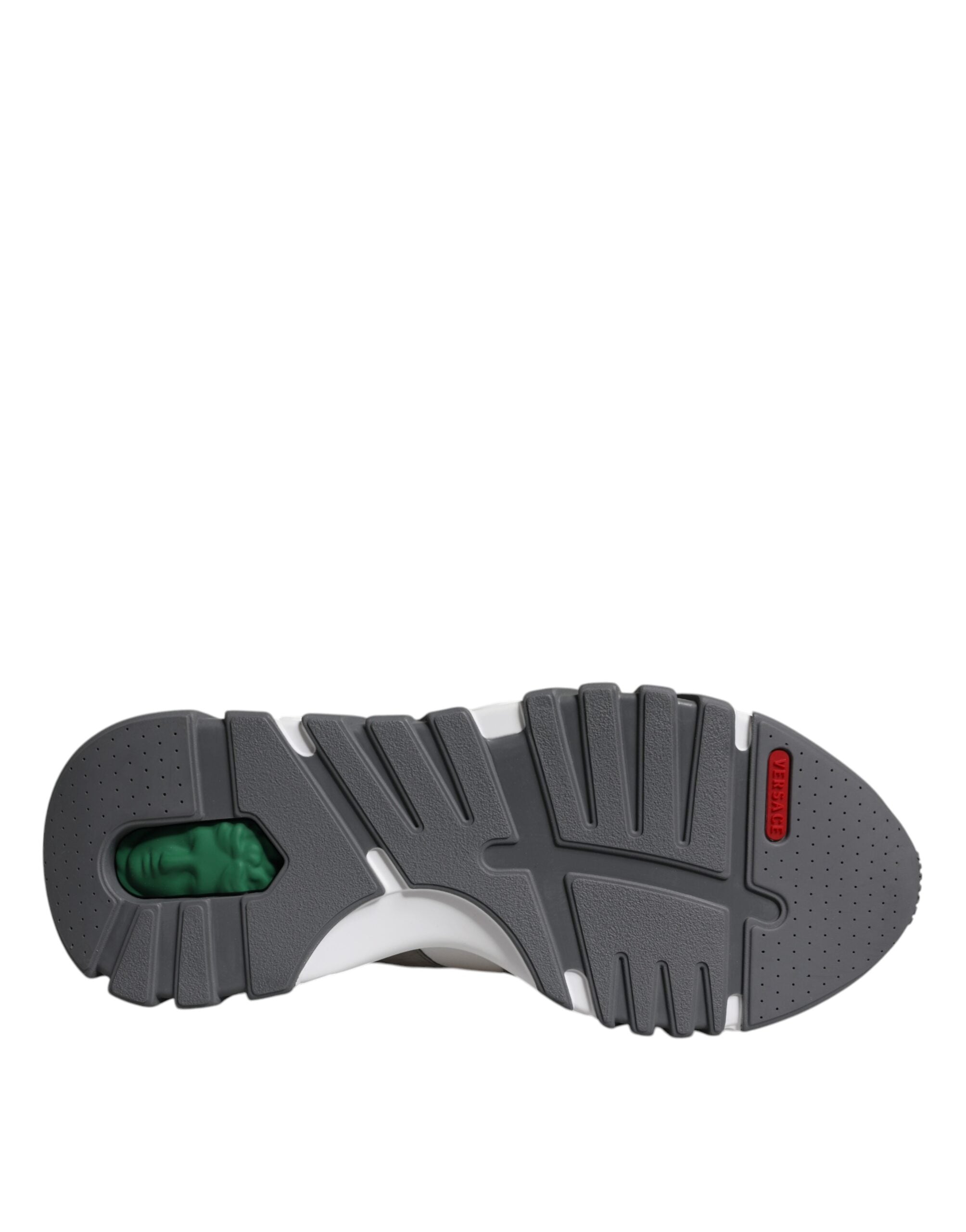 Zapatillas Versace Squalo de caña baja y gruesa de neopreno y cuero gris-7