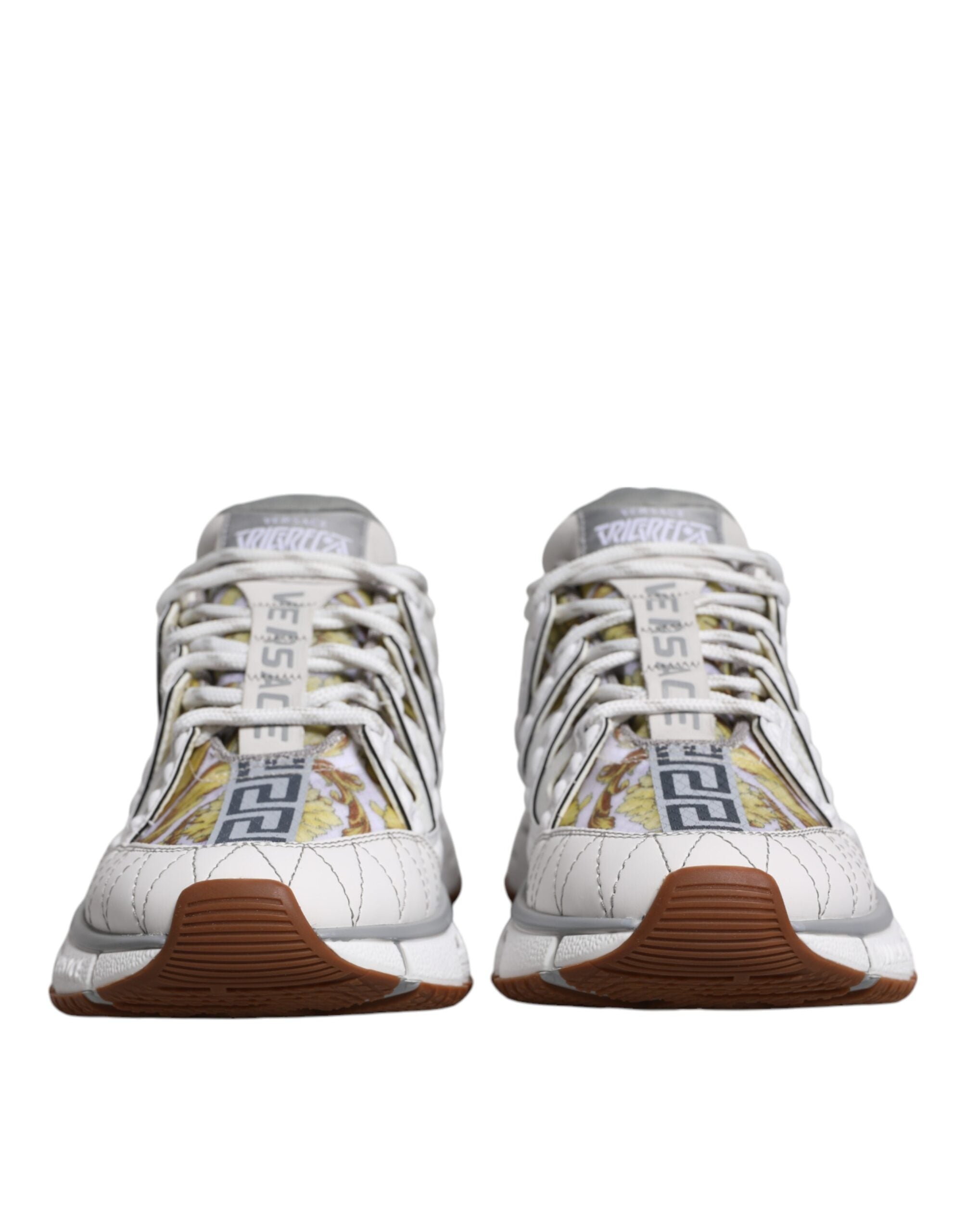 Versace White Trigreca Barocco Print Low Top Sneakers Shoes-2