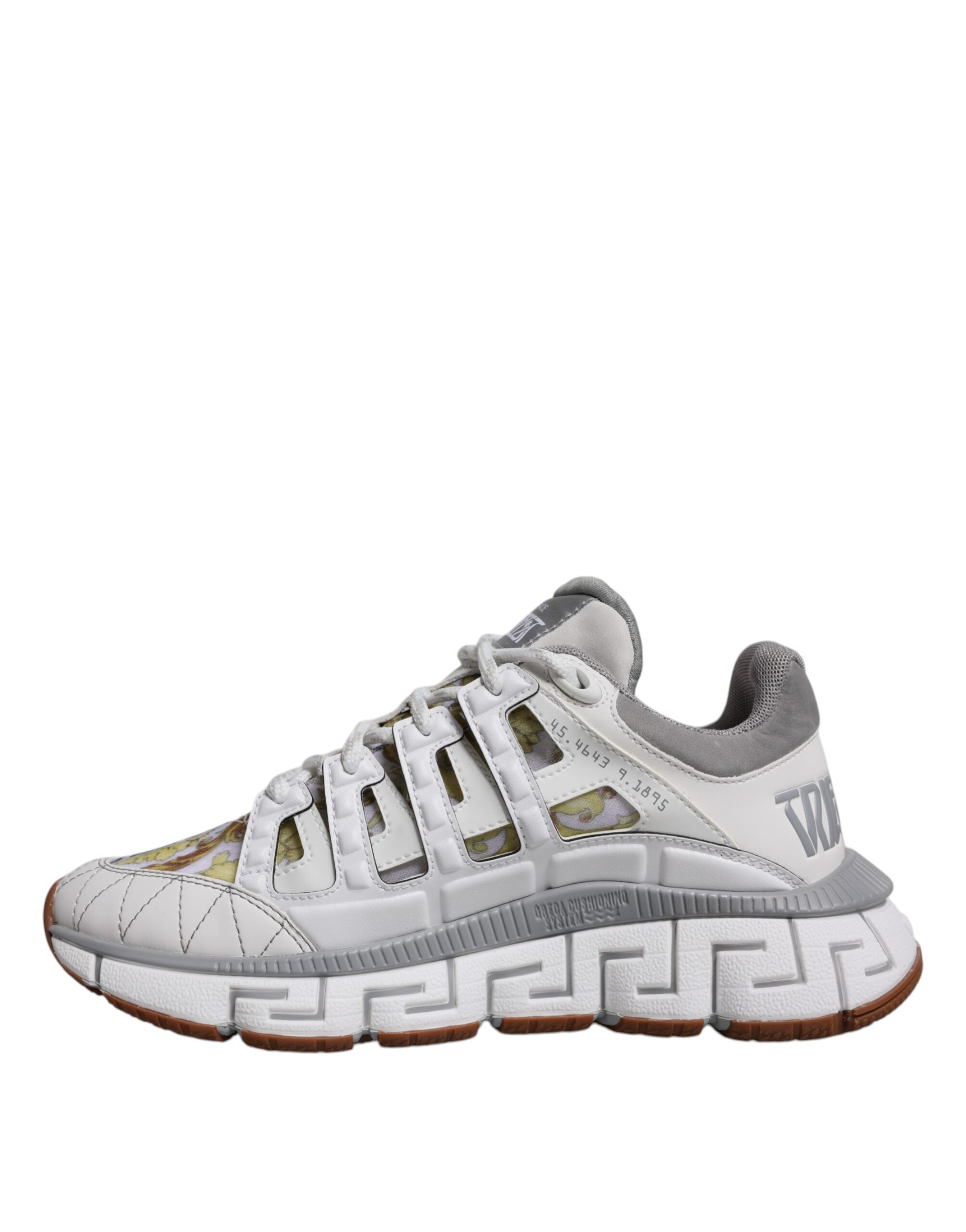 Versace White Trigreca Barocco Print Low Top Sneakers Shoes-5