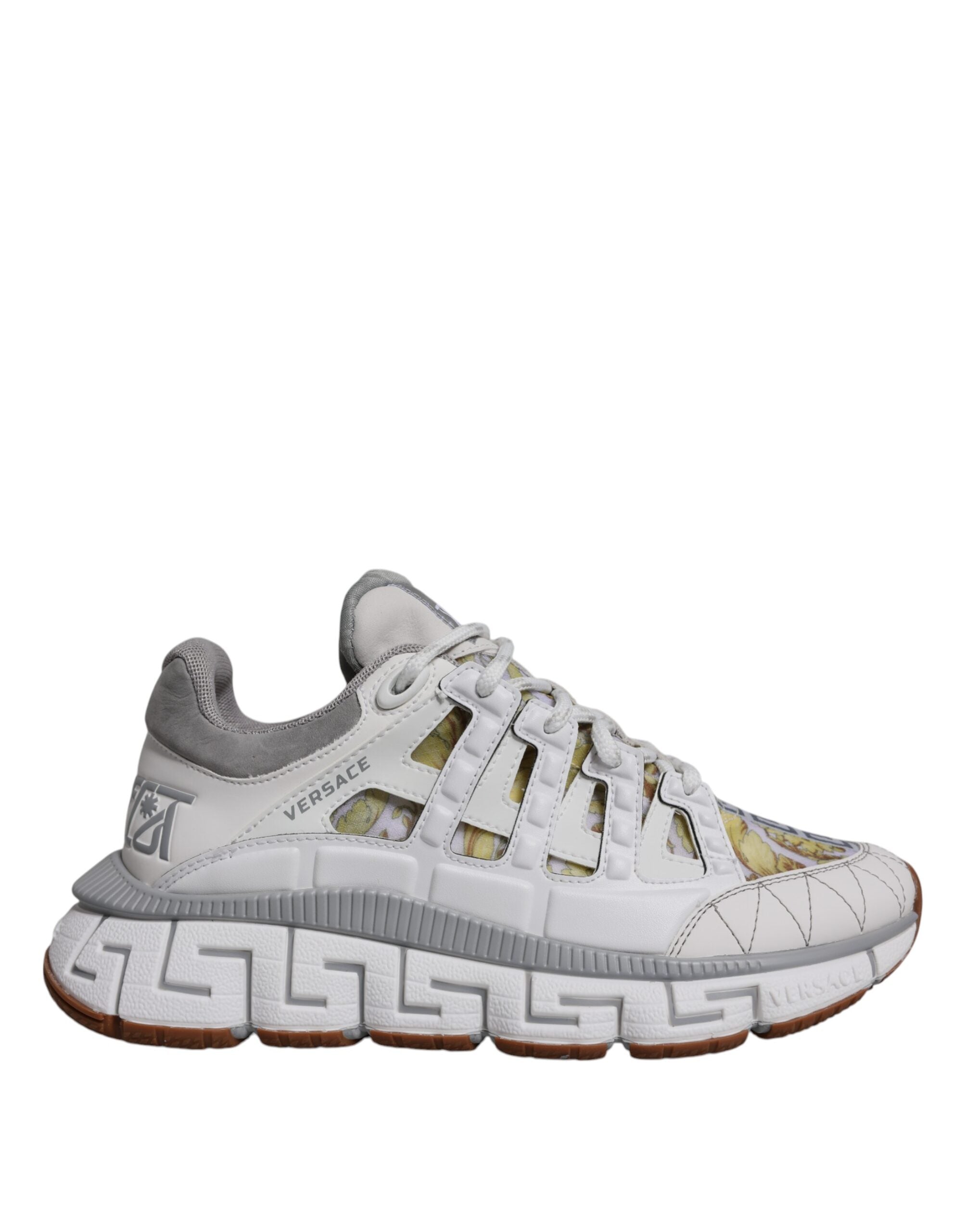 Versace White Trigreca Barocco Print Low Top Sneakers Shoes-6