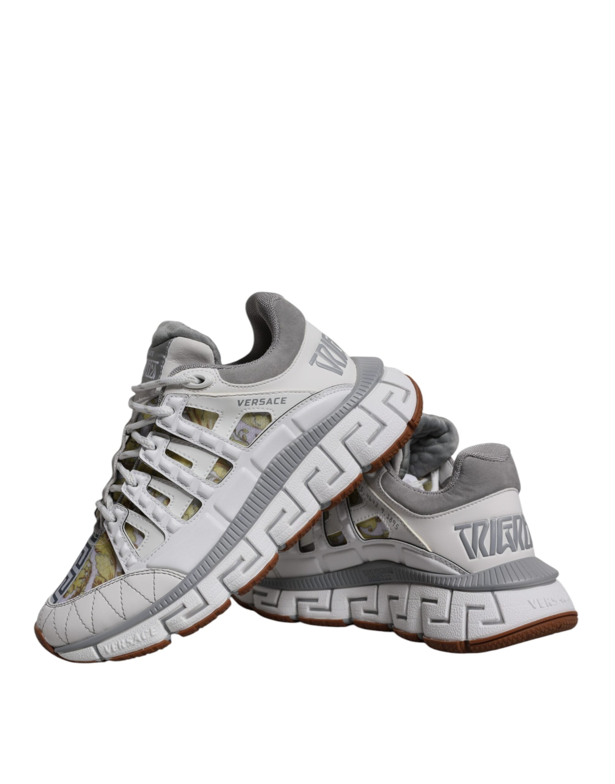Versace White Trigreca Barocco Print Low Top Sneakers Shoes-8